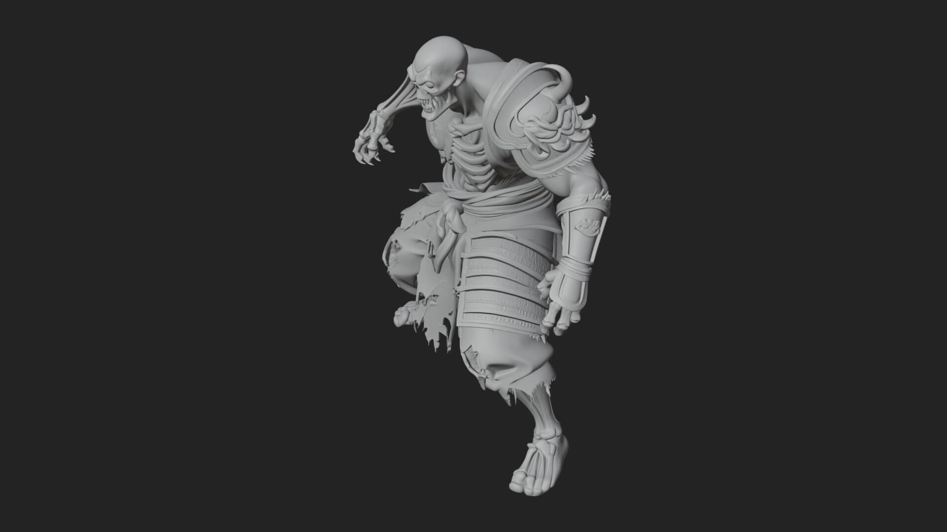 Undead Ghoul Statue Design 2 3D Print Model 3D Model