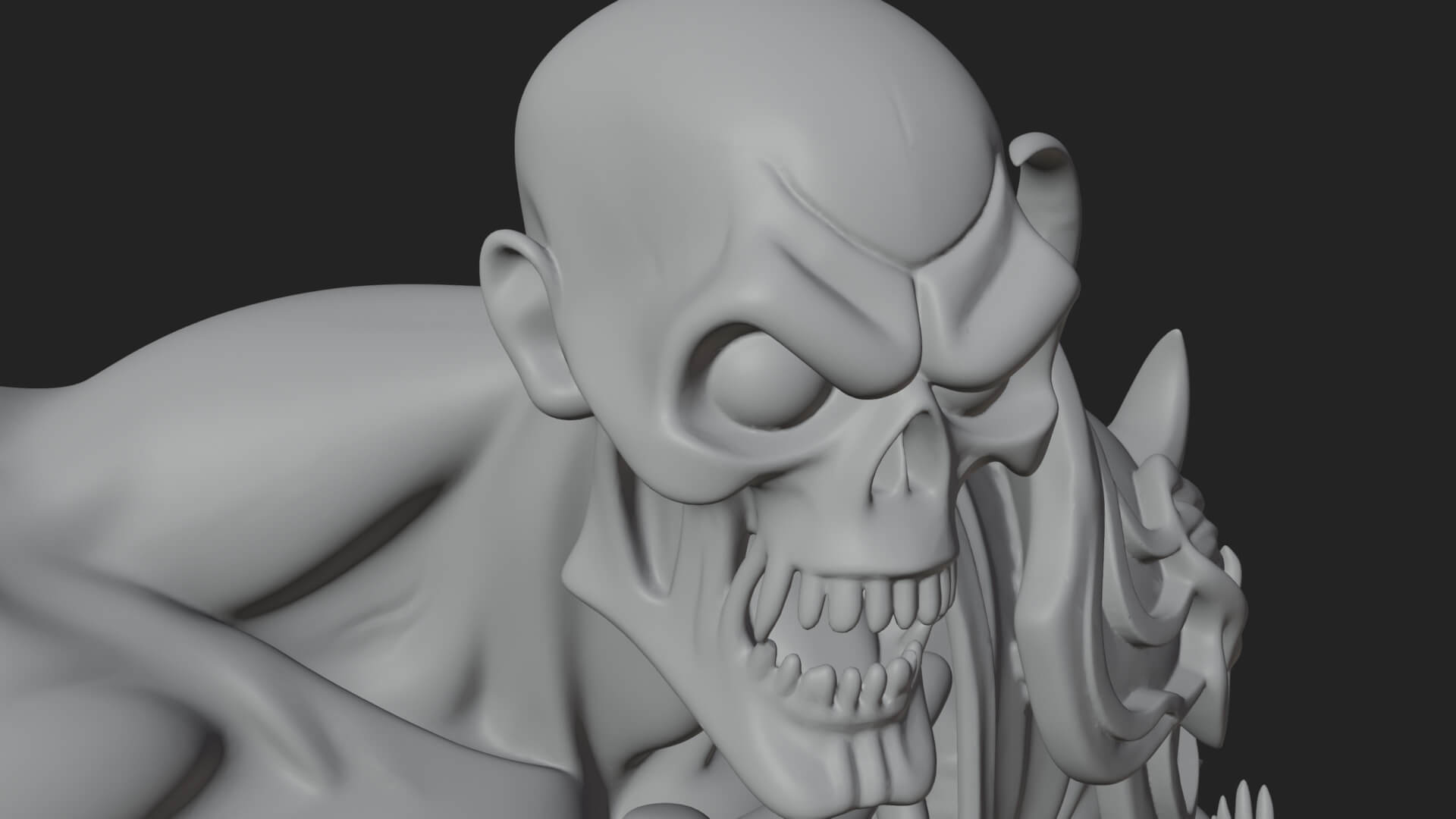 Undead Ghoul Statue Design 2 3D Print Model 3D Model
