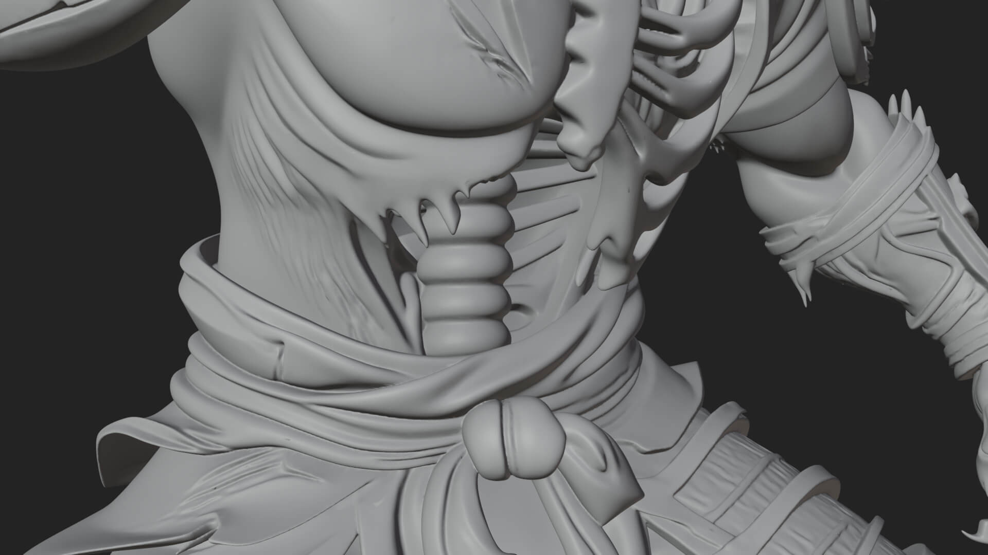 Undead Ghoul Statue Design 2 3D Print Model 3D Model