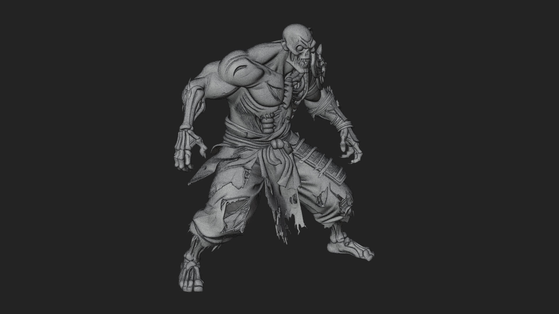 Undead Ghoul Statue Design 2 3D Print Model 3D Model
