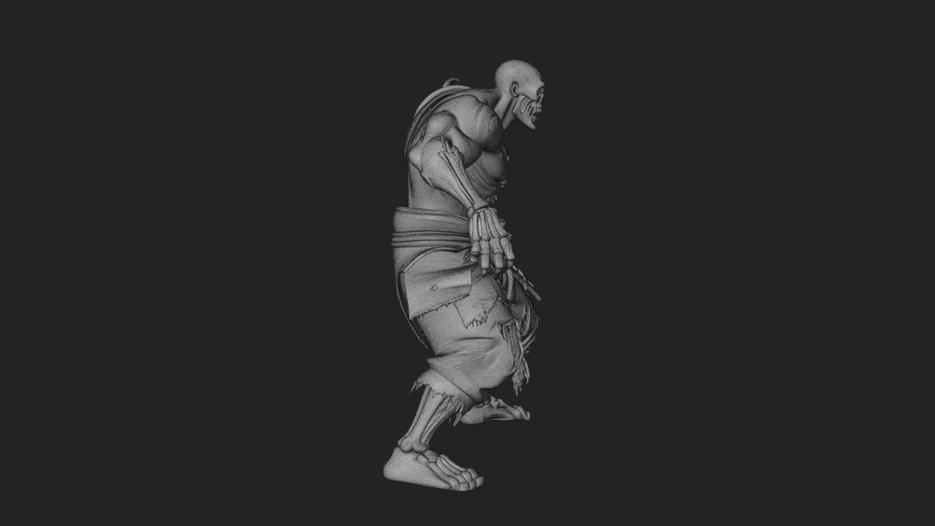 Undead Ghoul Statue Design 2 3D Print Model 3D Model