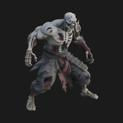 Undead Ghoul Statue Design 2 3D Print Model