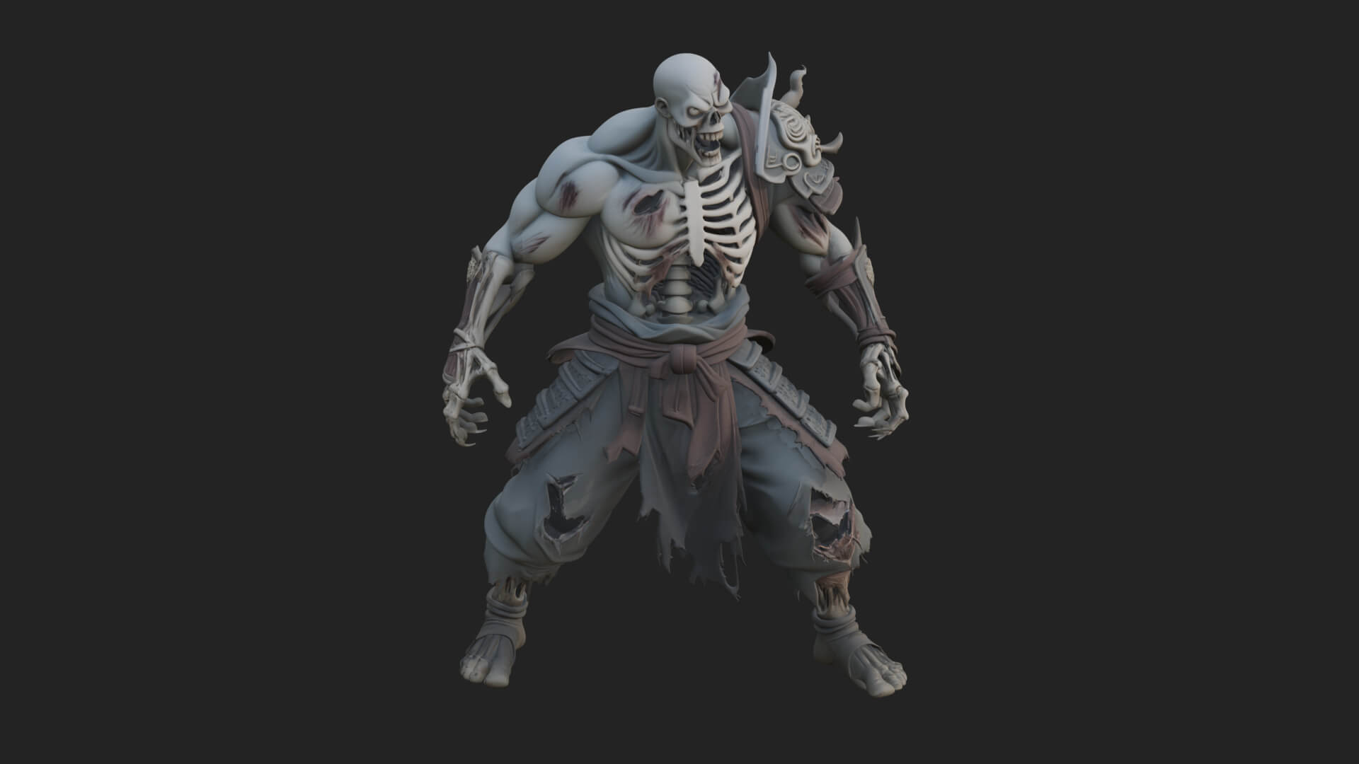 Undead Ghoul Statue Design 3 3D Print Model 3D Model