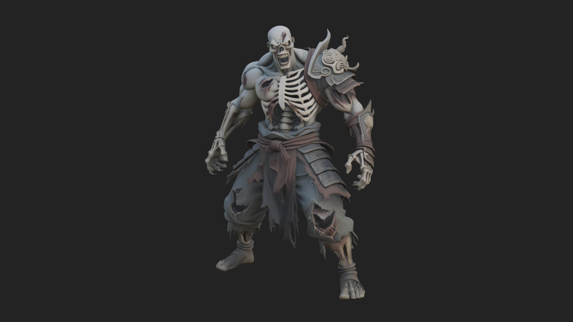 Undead Ghoul Statue Design 3 3D Print Model 3D Model