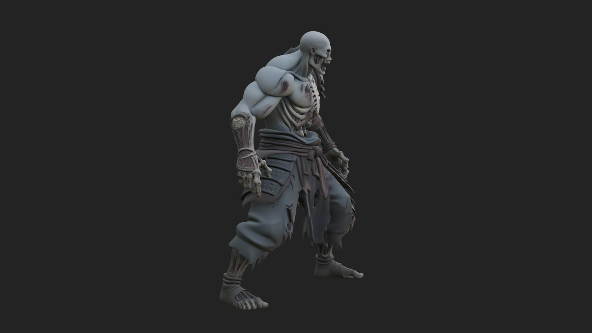 Undead Ghoul Statue Design 3 3D Print Model 3D Model