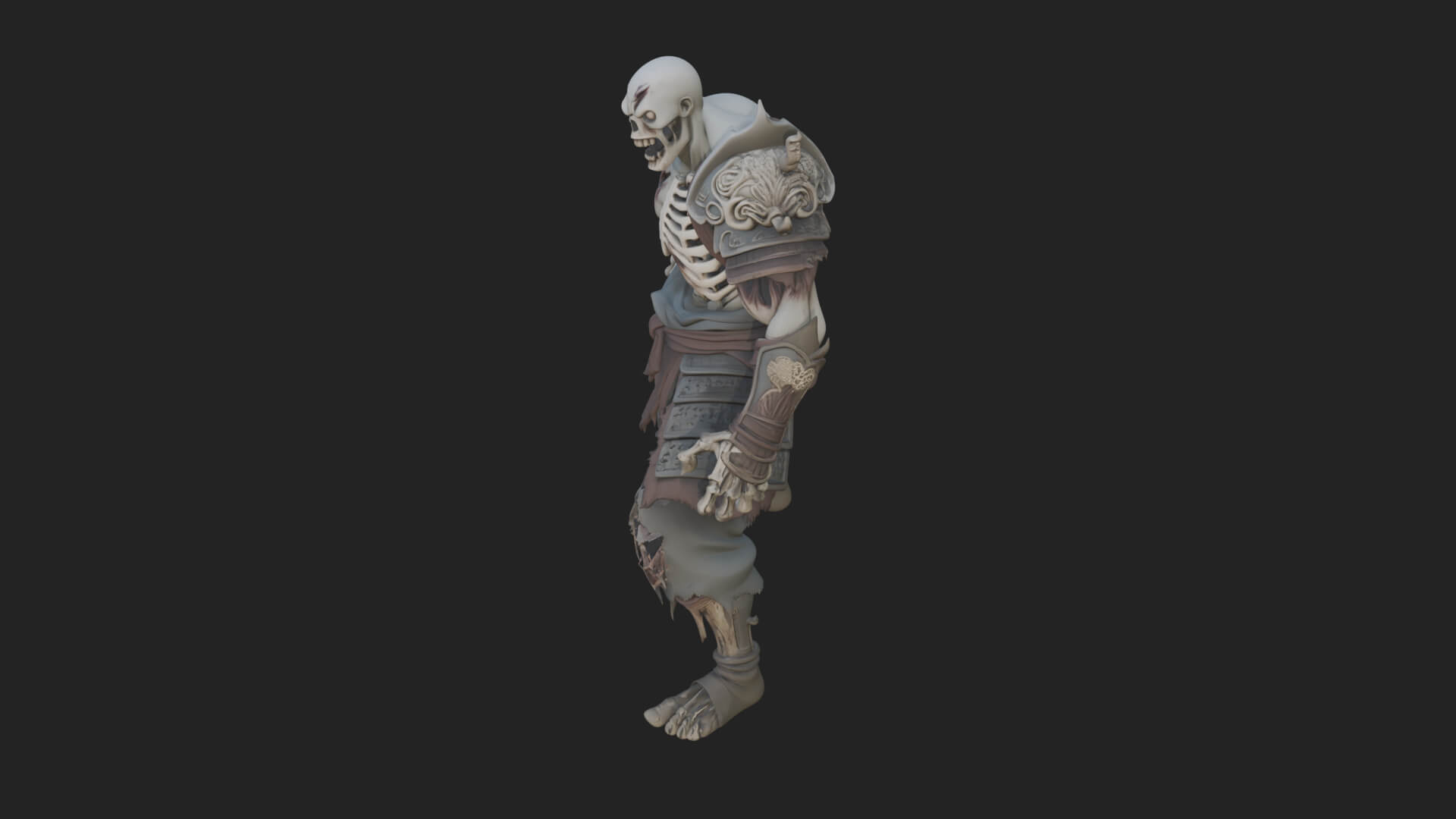 Undead Ghoul Statue Design 3 3D Print Model 3D Model