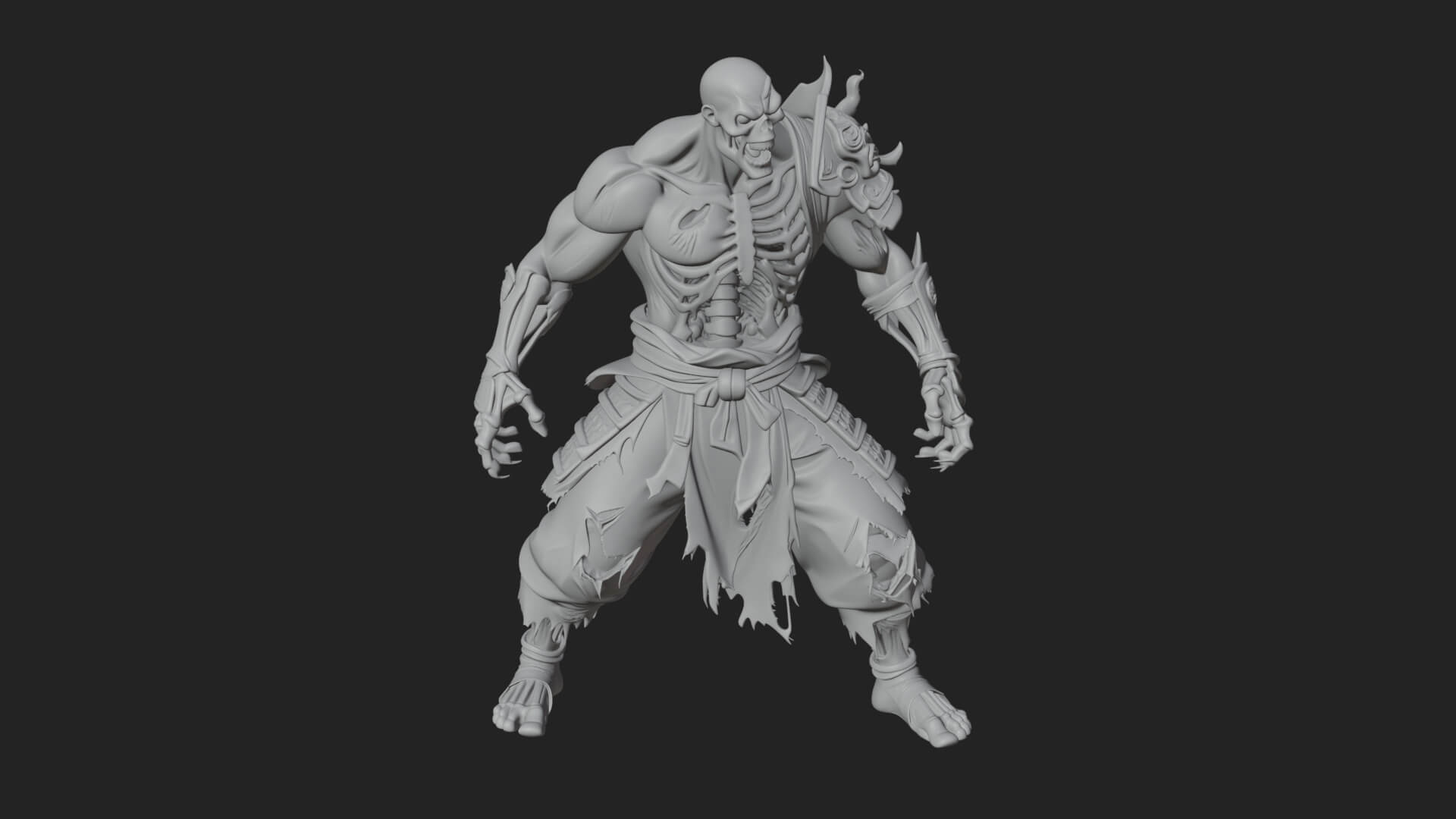 Undead Ghoul Statue Design 3 3D Print Model 3D Model