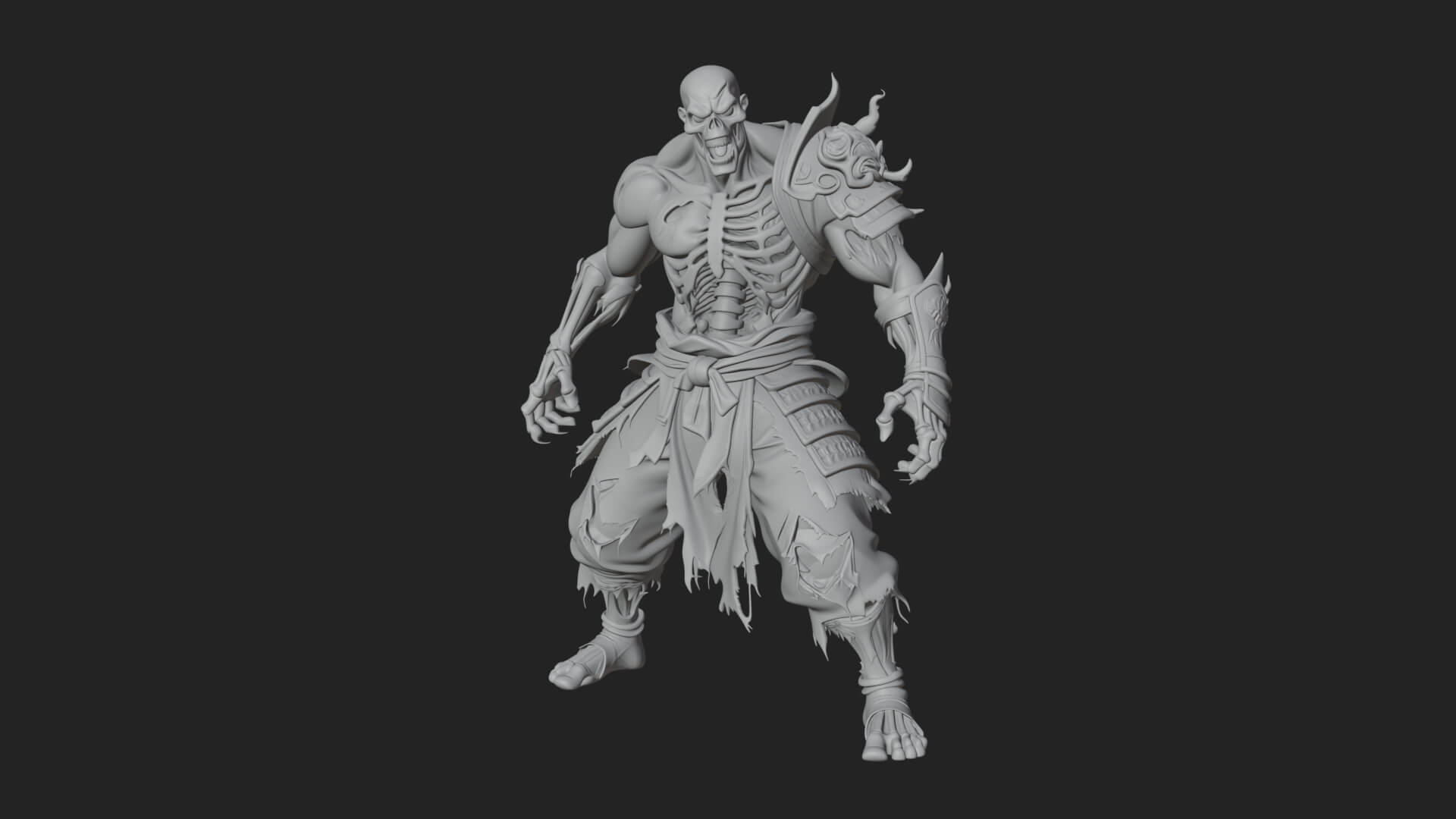 Undead Ghoul Statue Design 3 3D Print Model 3D Model