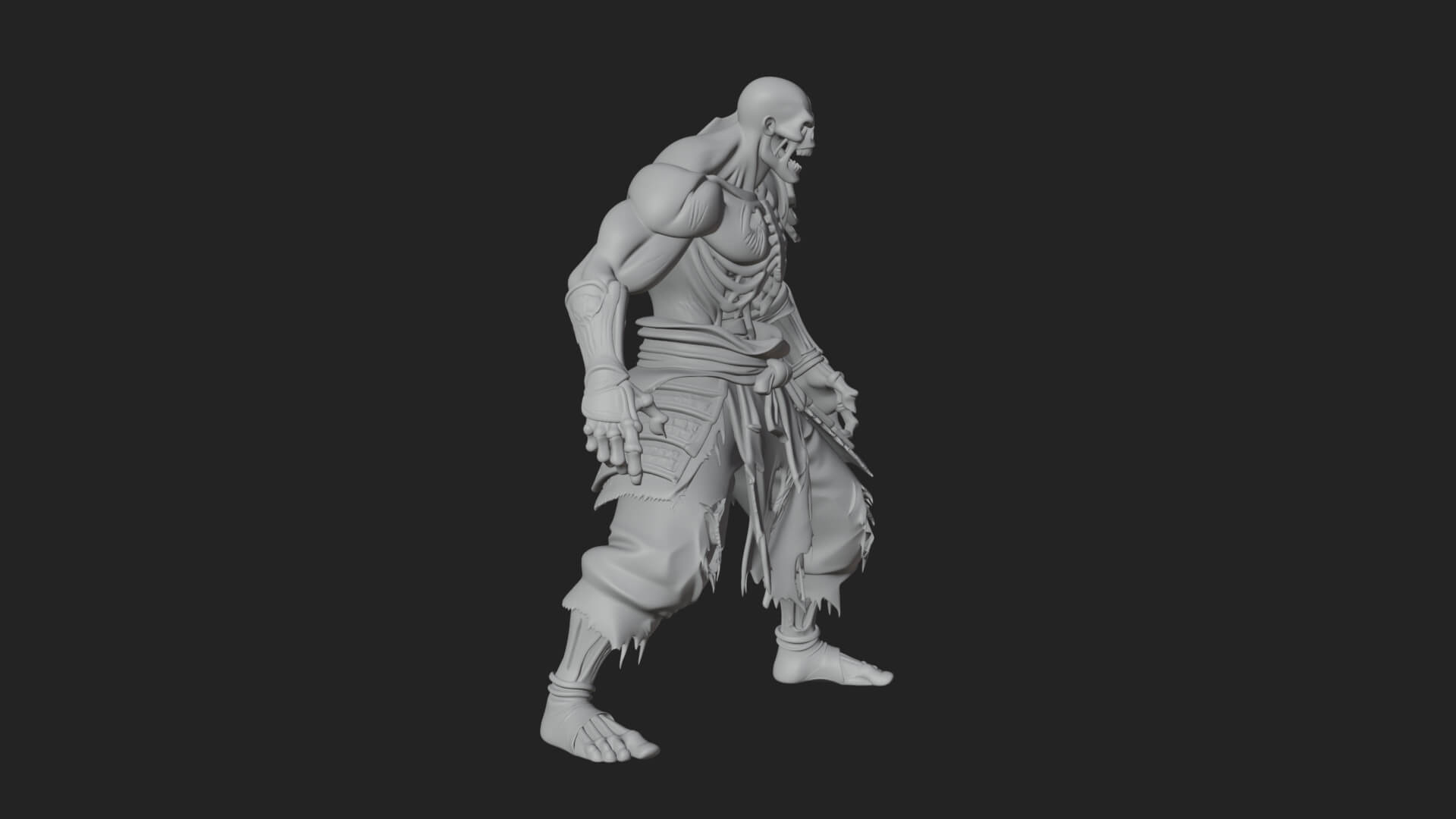 Undead Ghoul Statue Design 3 3D Print Model 3D Model