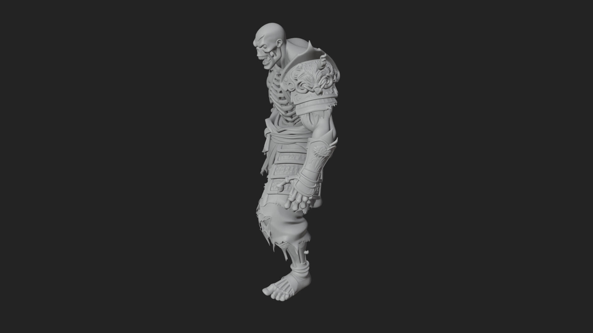 Undead Ghoul Statue Design 3 3D Print Model 3D Model
