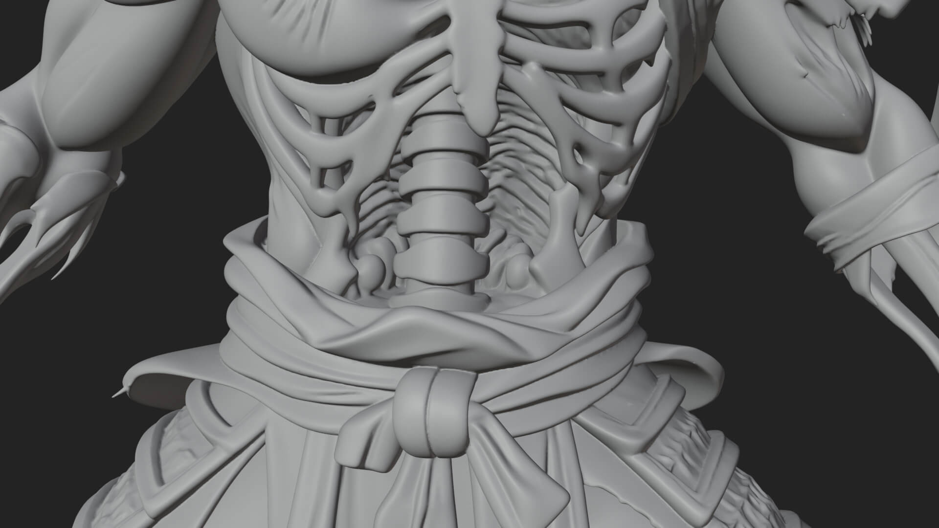 Undead Ghoul Statue Design 3 3D Print Model 3D Model