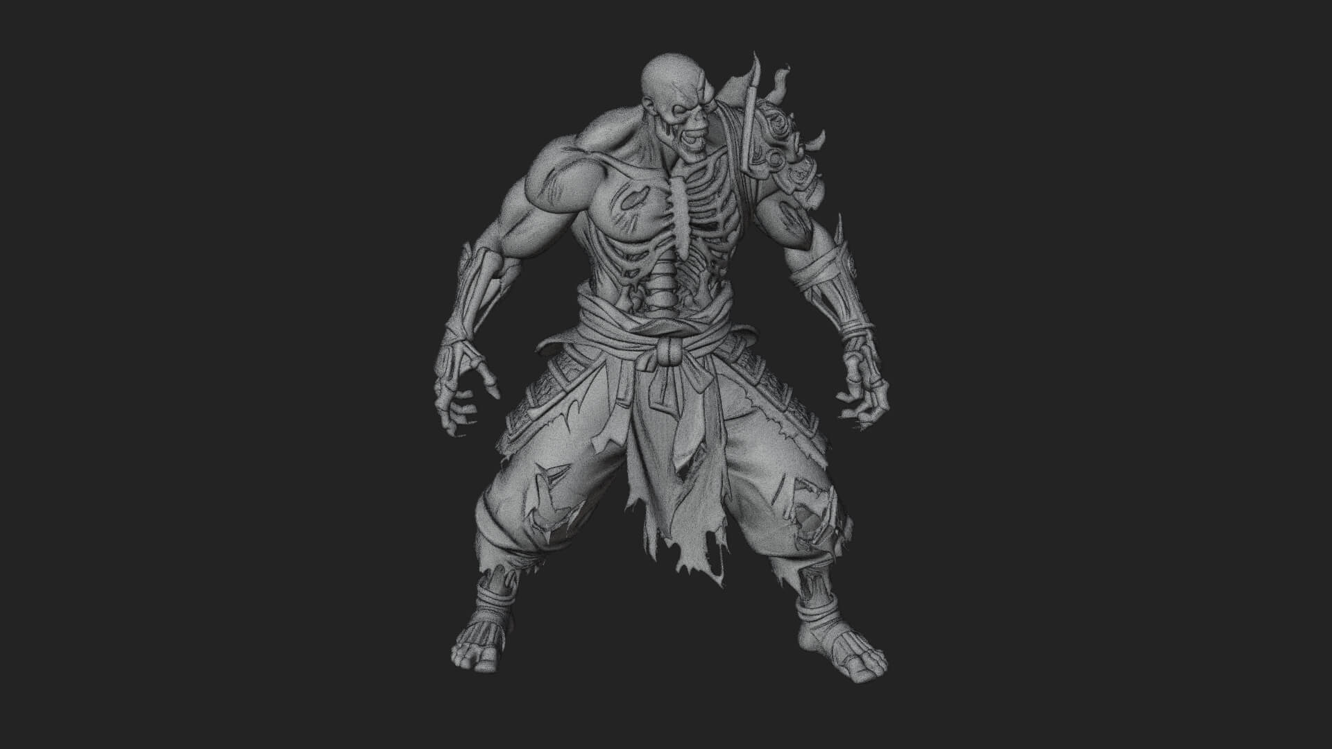 Undead Ghoul Statue Design 3 3D Print Model 3D Model
