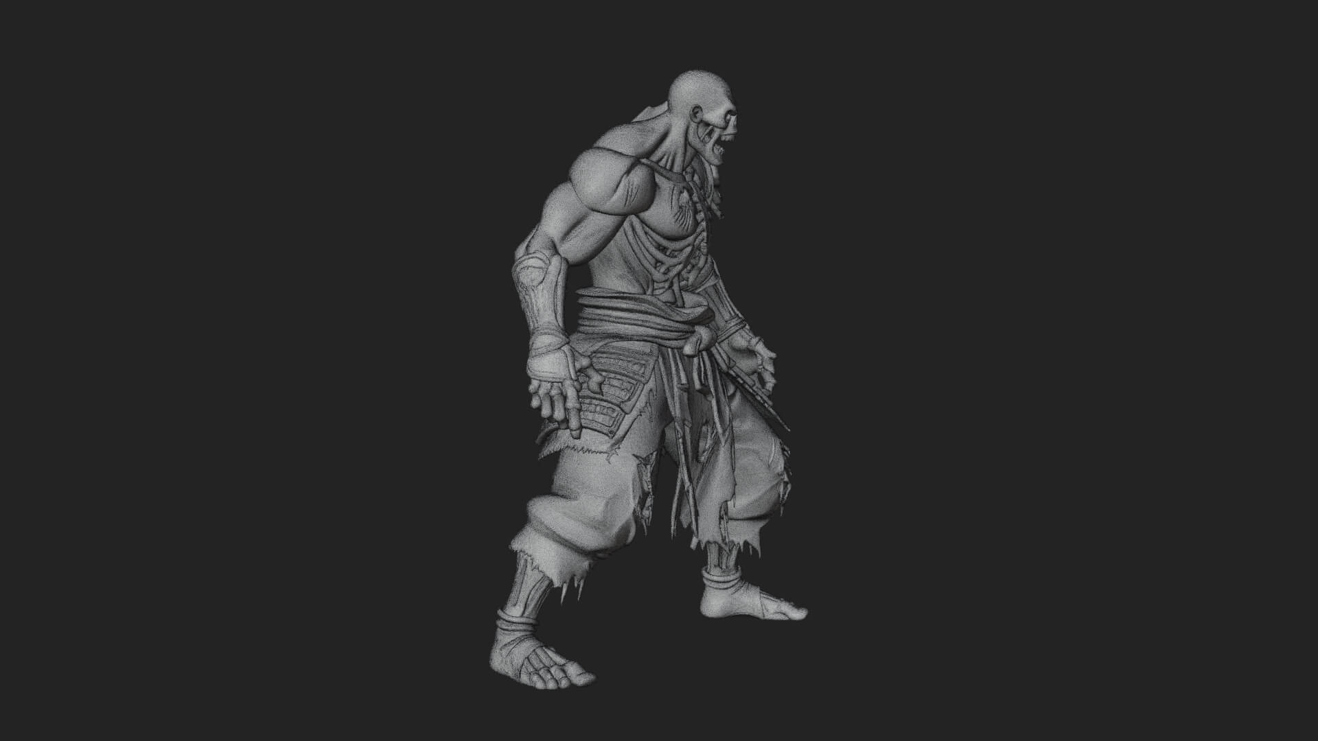 Undead Ghoul Statue Design 3 3D Print Model 3D Model