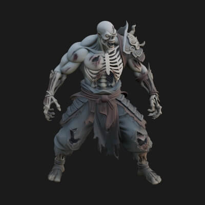 Undead Ghoul Statue Design 3 3D Print Model