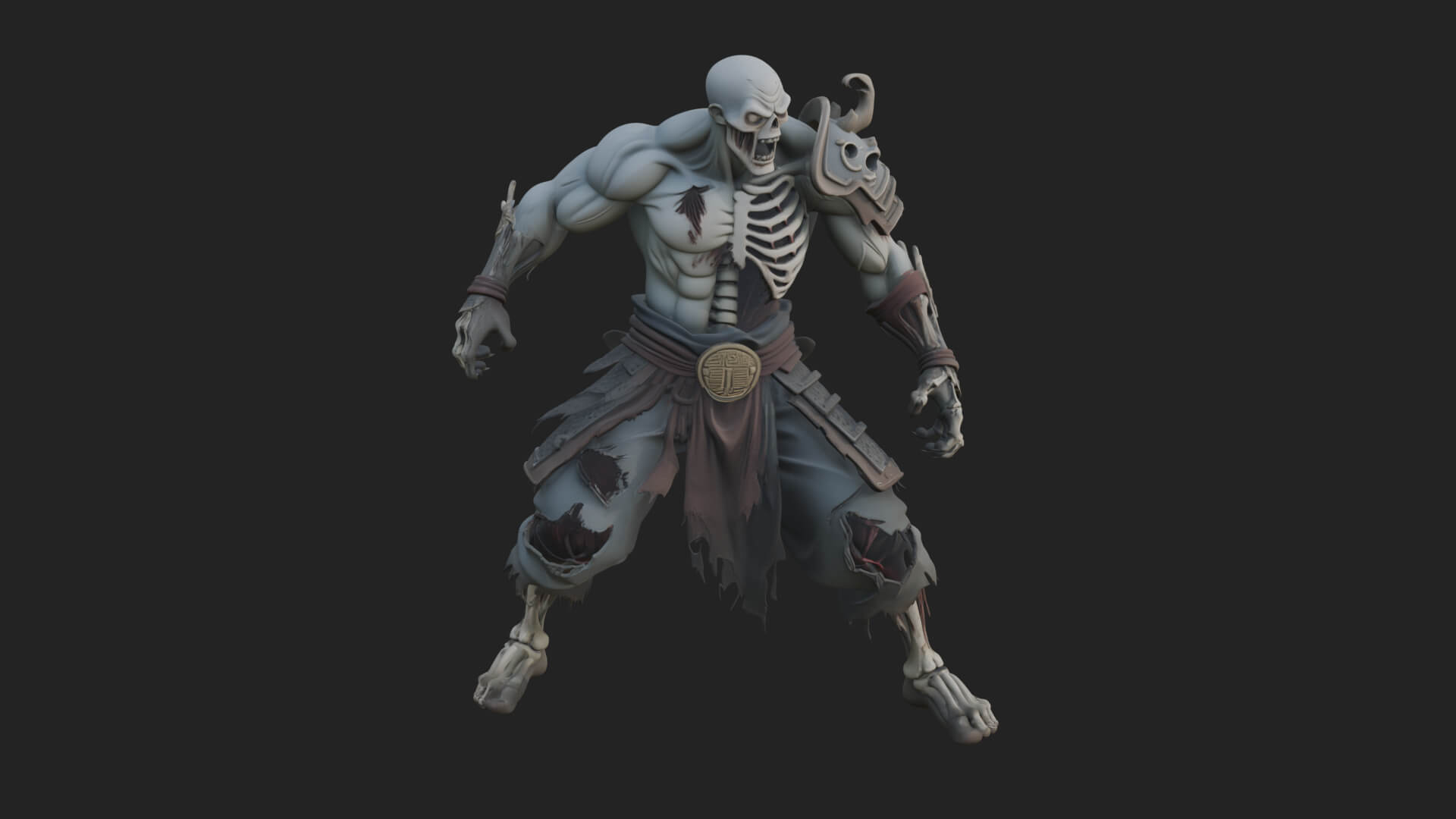 Undead Ghoul Statue Design 4 3D Print Model 3D Model