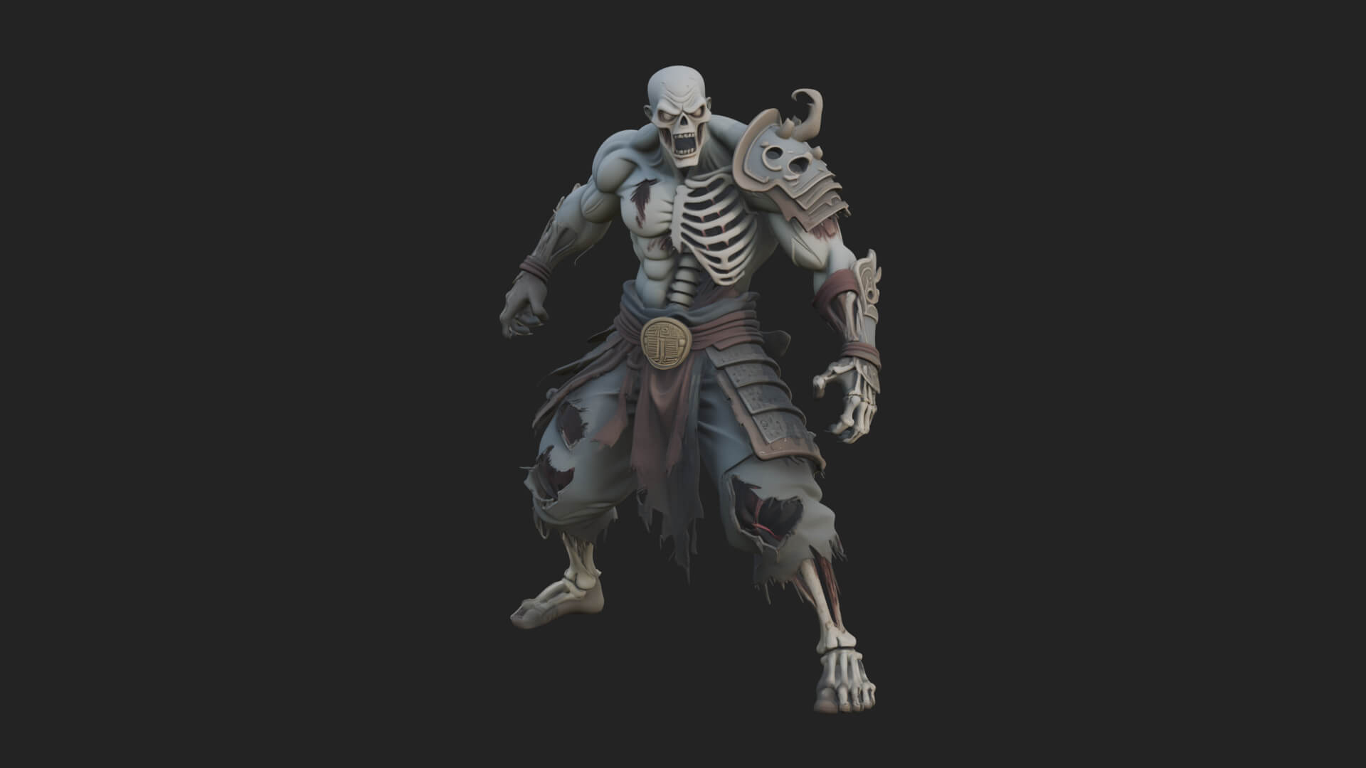 Undead Ghoul Statue Design 4 3D Print Model 3D Model