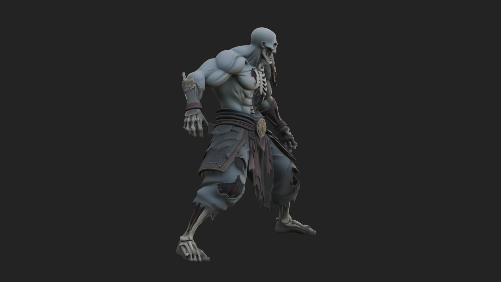 Undead Ghoul Statue Design 4 3D Print Model 3D Model