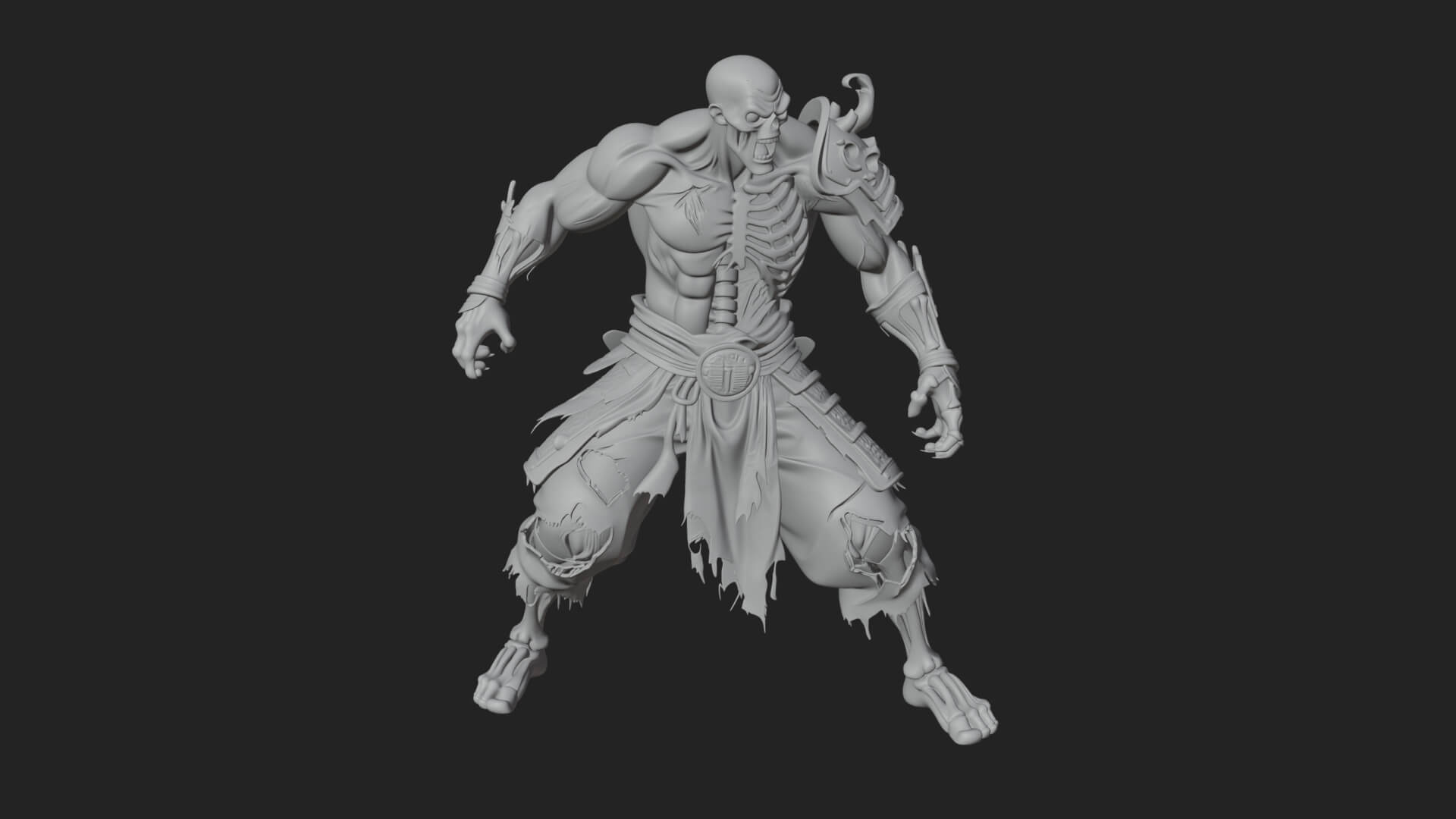 Undead Ghoul Statue Design 4 3D Print Model 3D Model