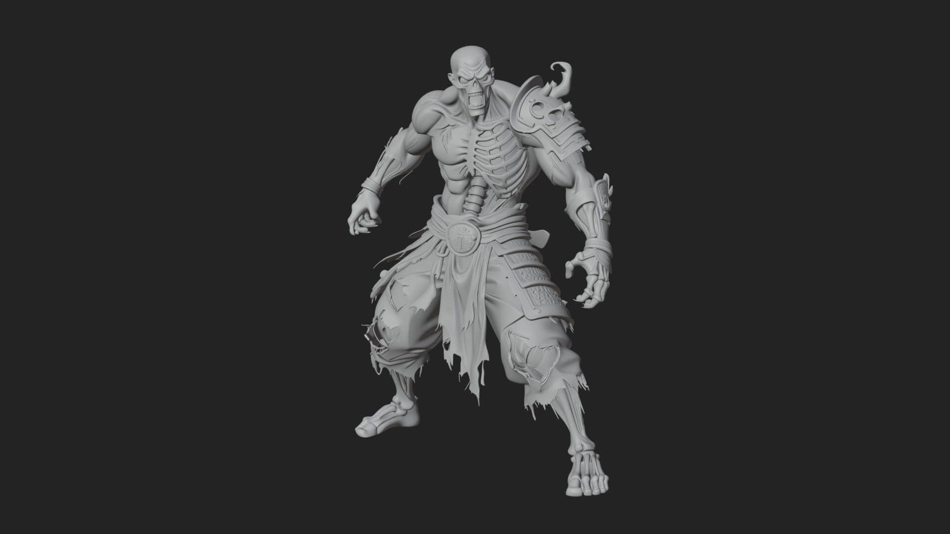 Undead Ghoul Statue Design 4 3D Print Model 3D Model