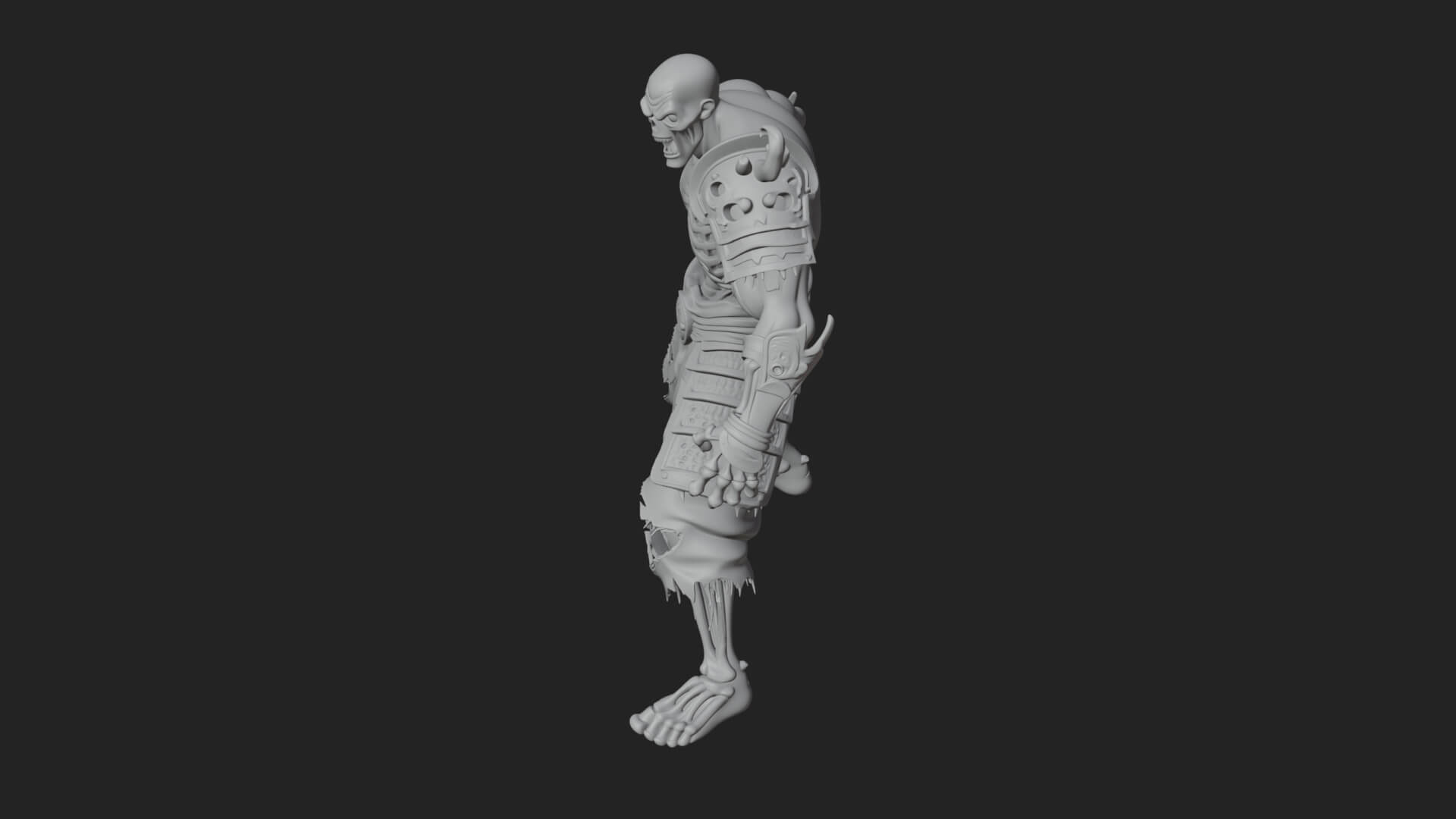 Undead Ghoul Statue Design 4 3D Print Model 3D Model