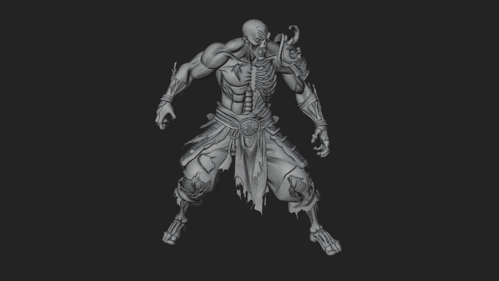Undead Ghoul Statue Design 4 3D Print Model 3D Model