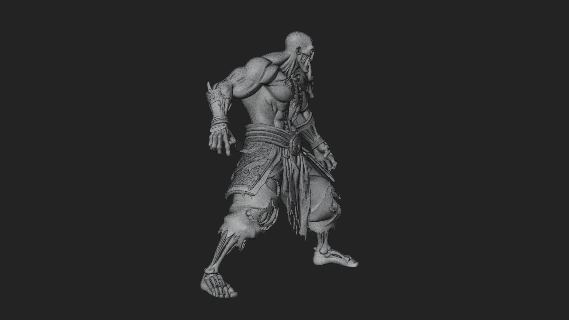 Undead Ghoul Statue Design 4 3D Print Model 3D Model