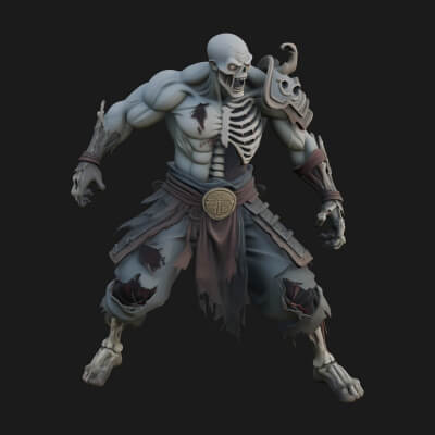 Undead Ghoul Statue Design 4 3D Print Model