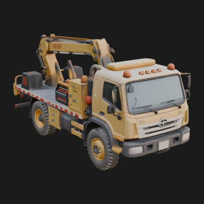 Utility Service Truck Model Design 4 3D Print Model