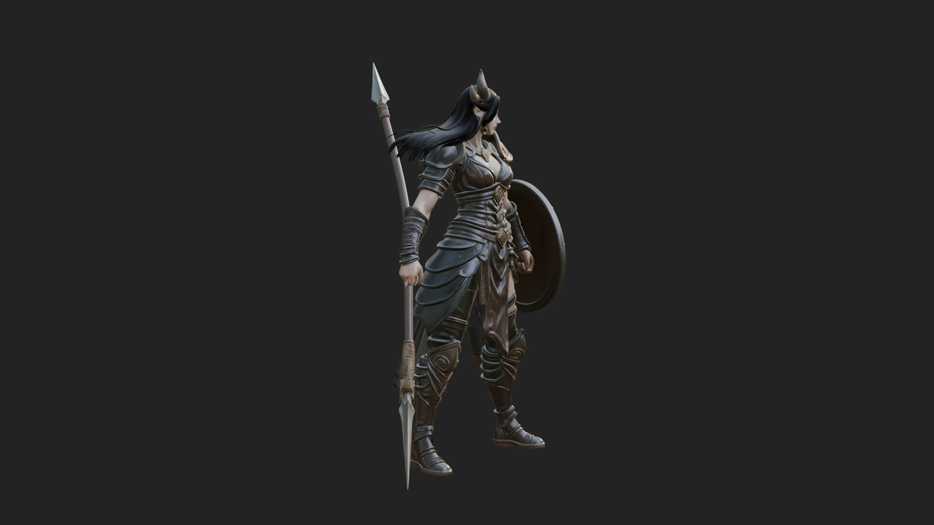 Valkyrie with Spear Statue Design 10 3D Print Model 3D Model