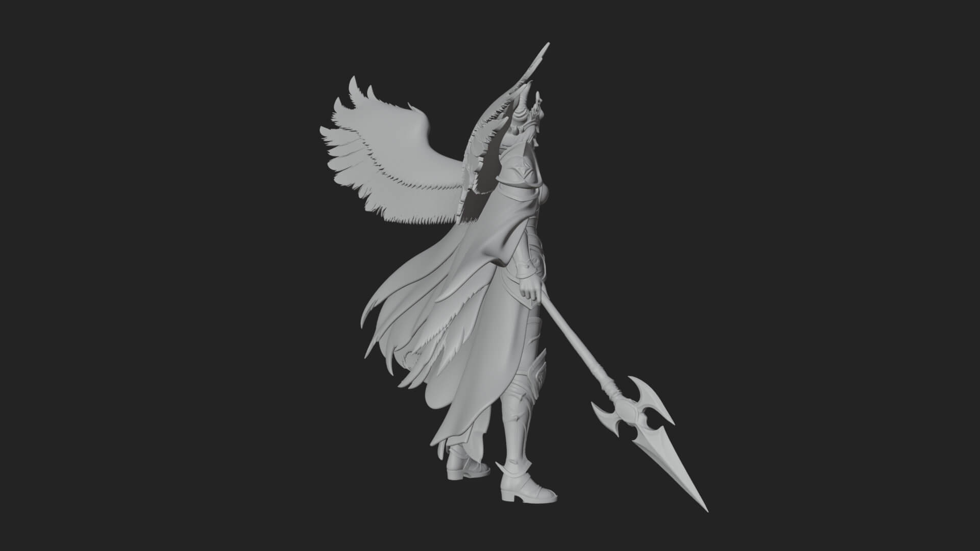 Valkyrie with Spear Statue Design 11 3D Print Model 3D Model