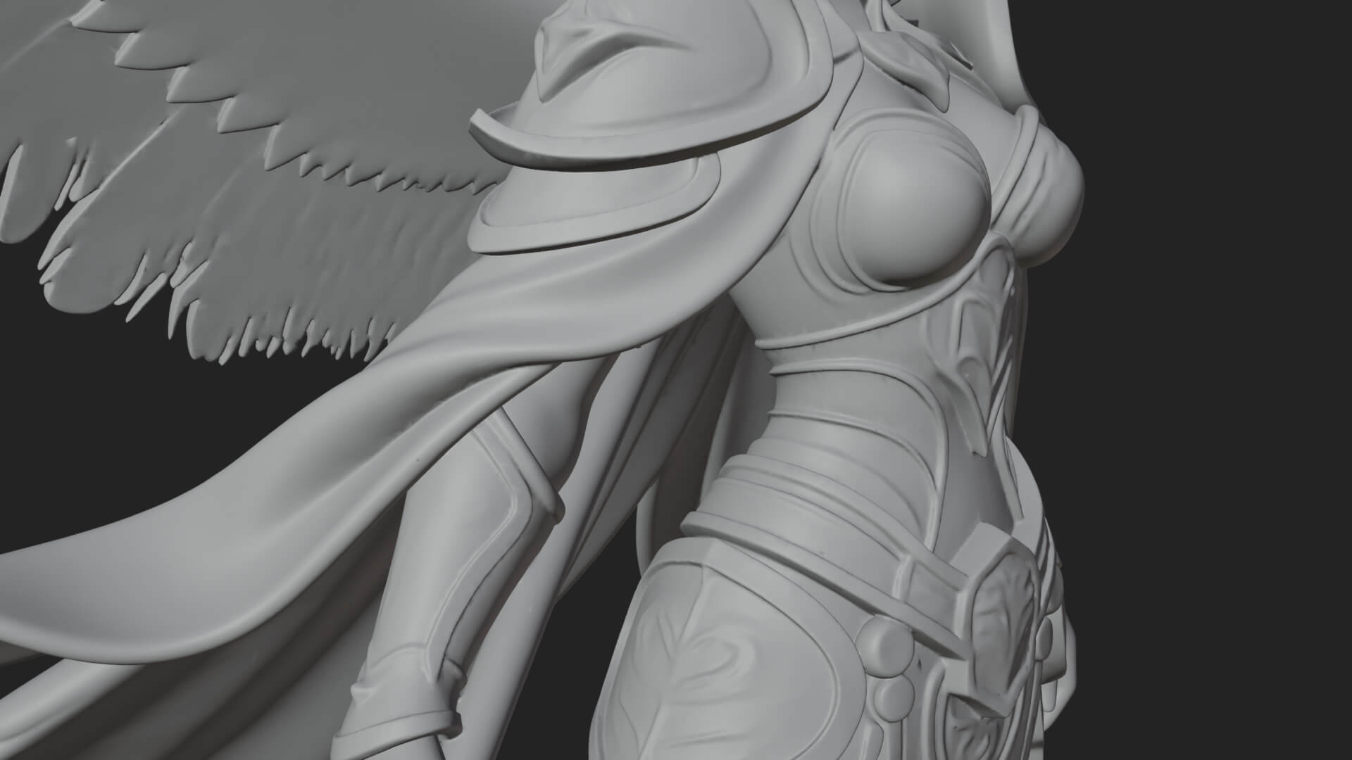 Valkyrie with Spear Statue Design 11 3D Print Model 3D Model