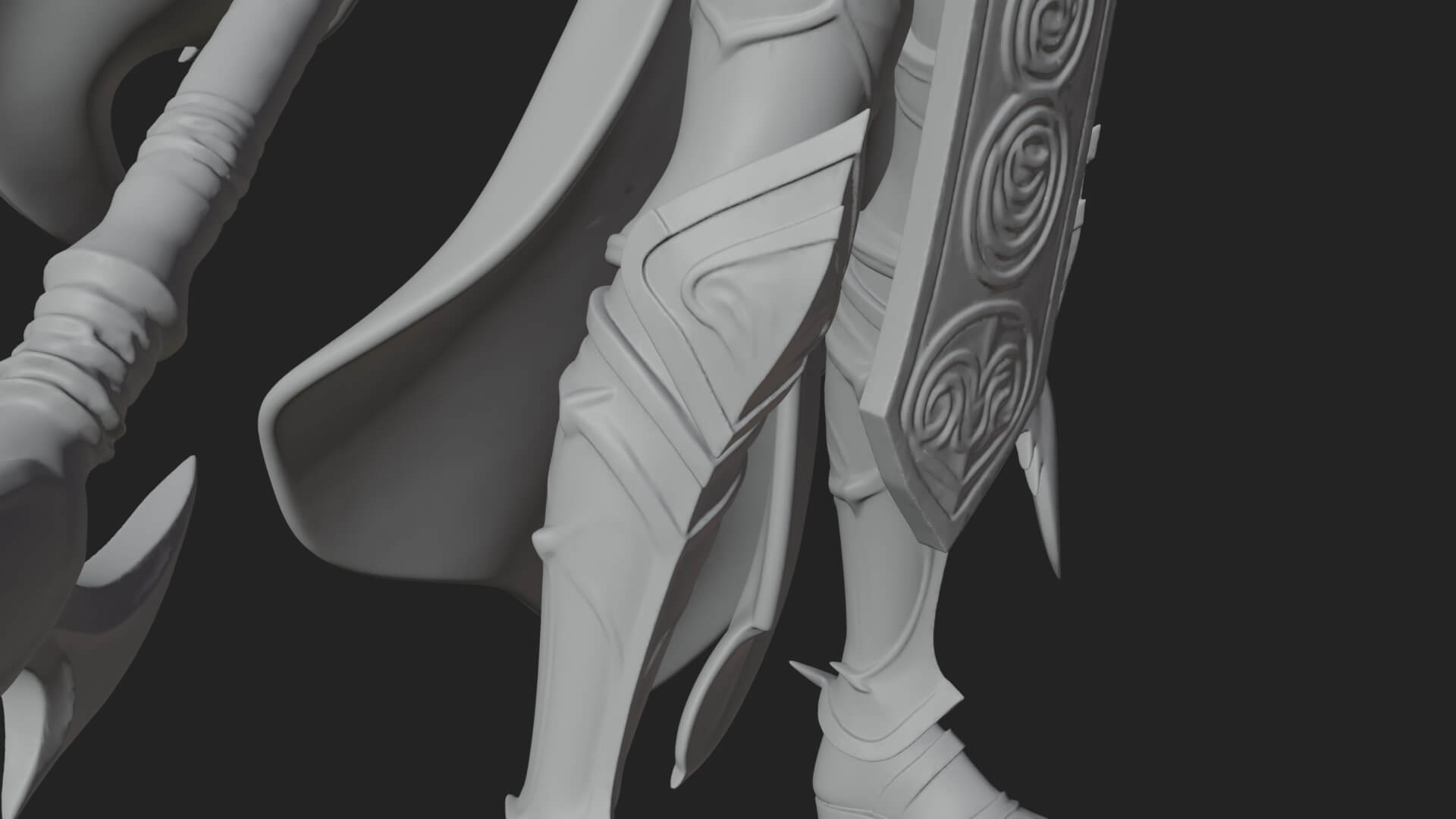Valkyrie with Spear Statue Design 11 3D Print Model 3D Model
