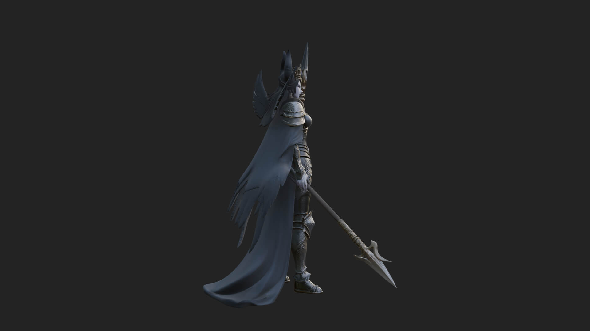 Valkyrie with Spear Statue Design 12 3D Print Model 3D Model