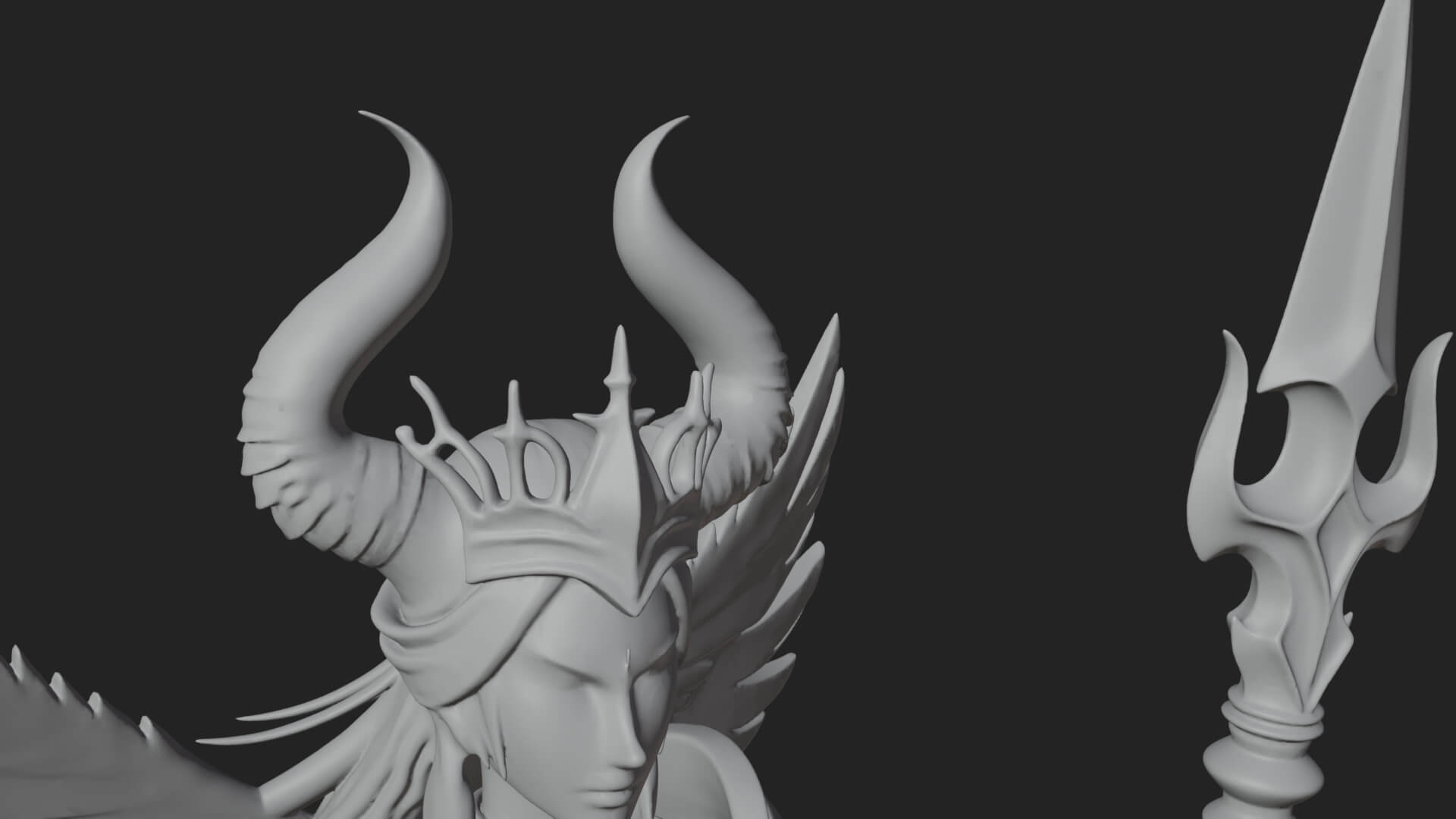 Valkyrie with Spear Statue Design 12 3D Print Model 3D Model