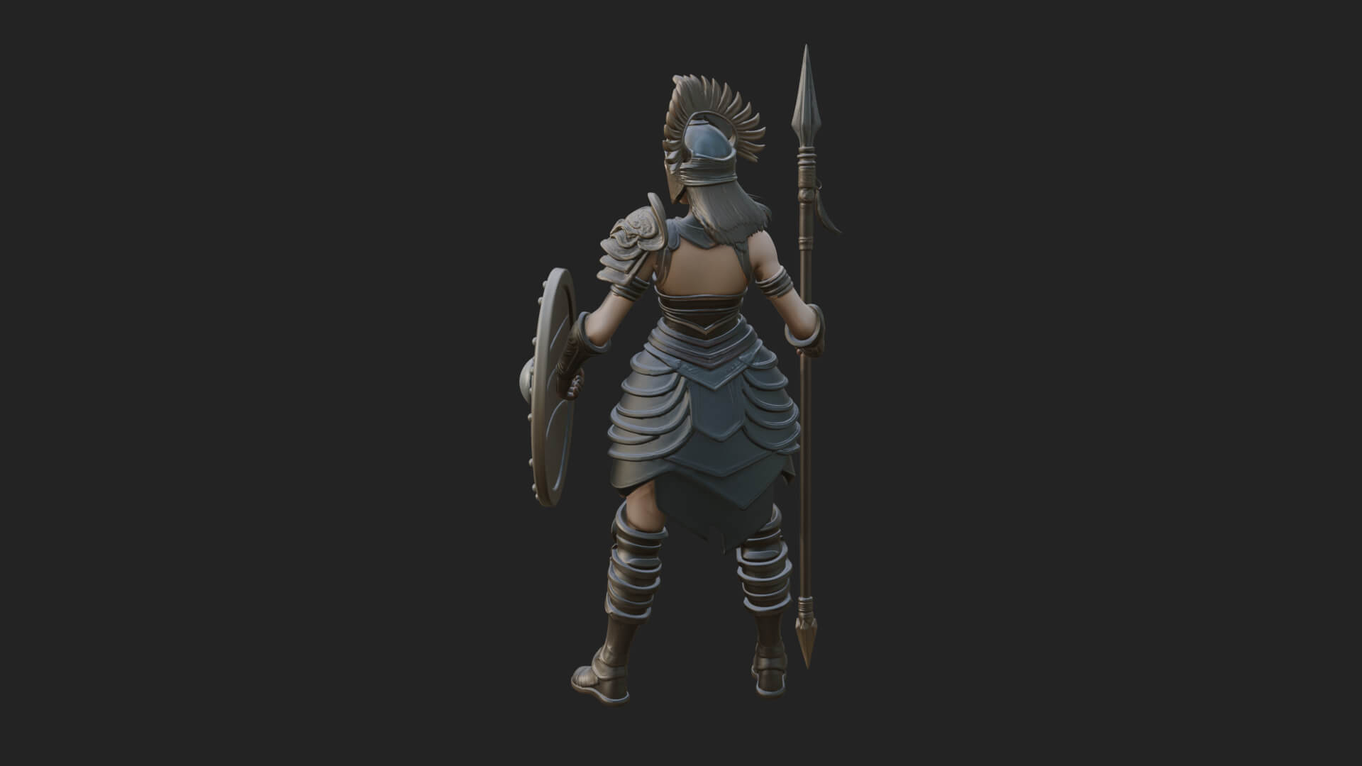Valkyrie with Spear Statue Design 13 3D Print Model 3D Model
