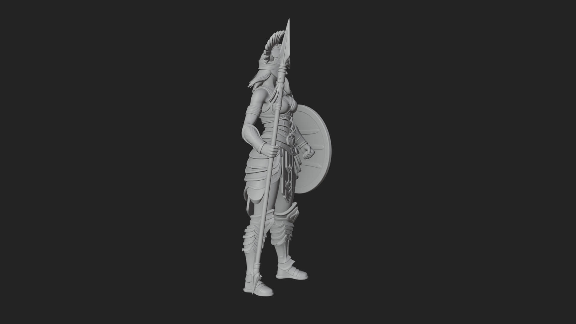 Valkyrie with Spear Statue Design 13 3D Print Model 3D Model