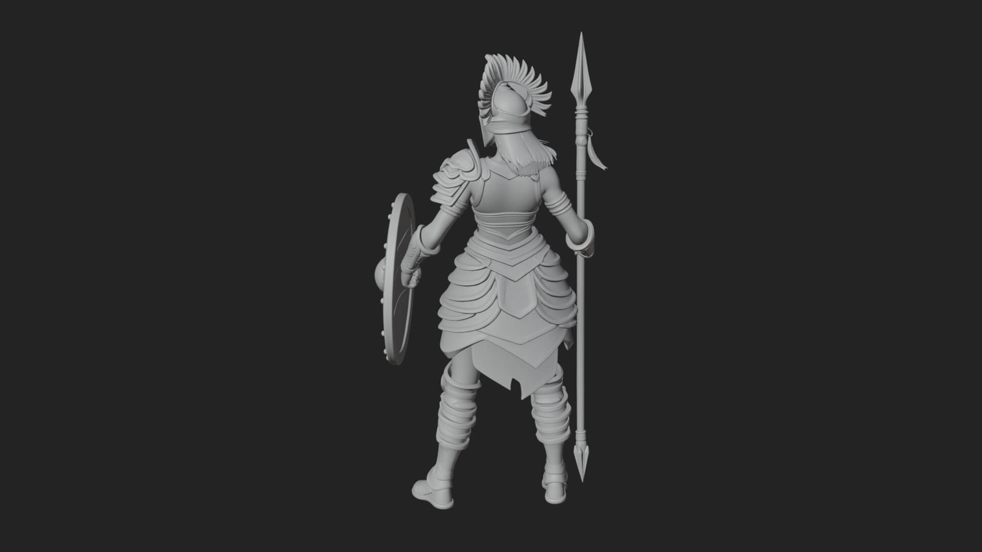 Valkyrie with Spear Statue Design 13 3D Print Model 3D Model