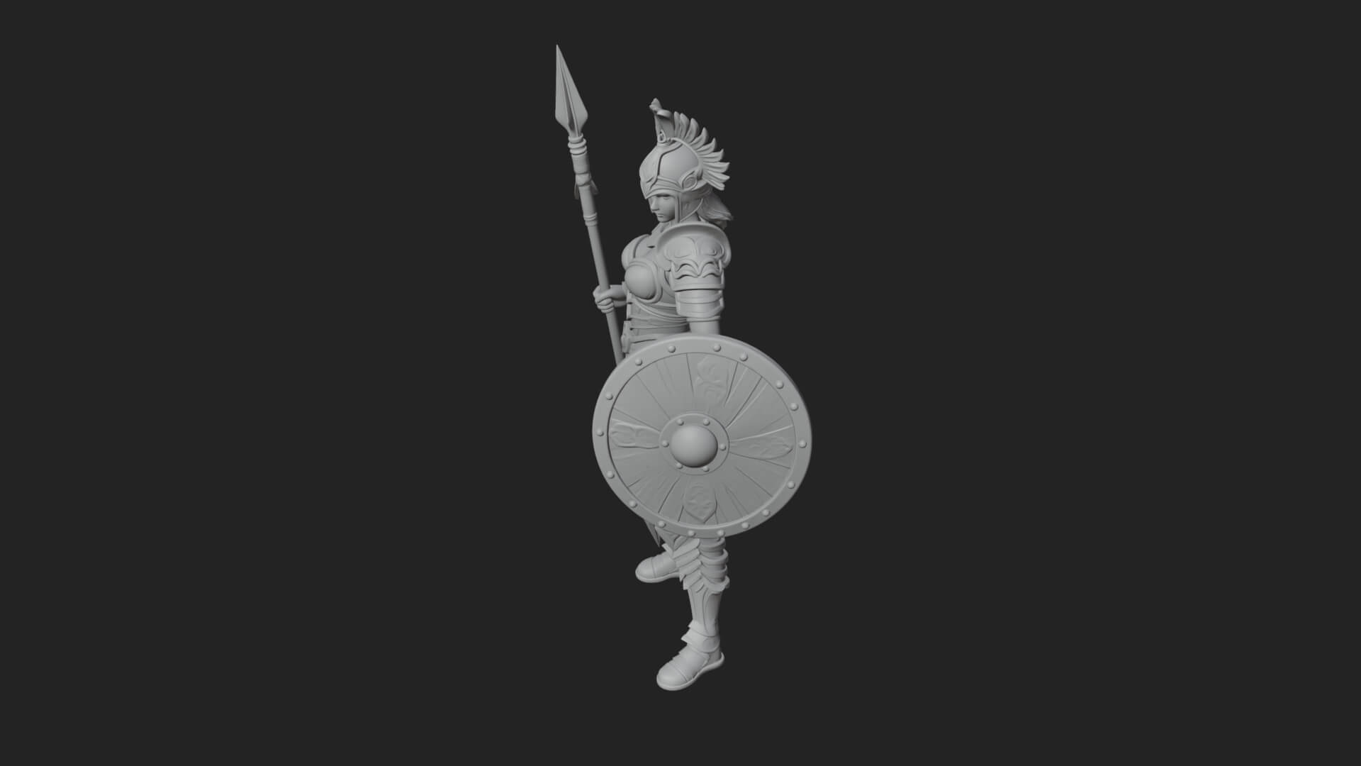 Valkyrie with Spear Statue Design 13 3D Print Model 3D Model