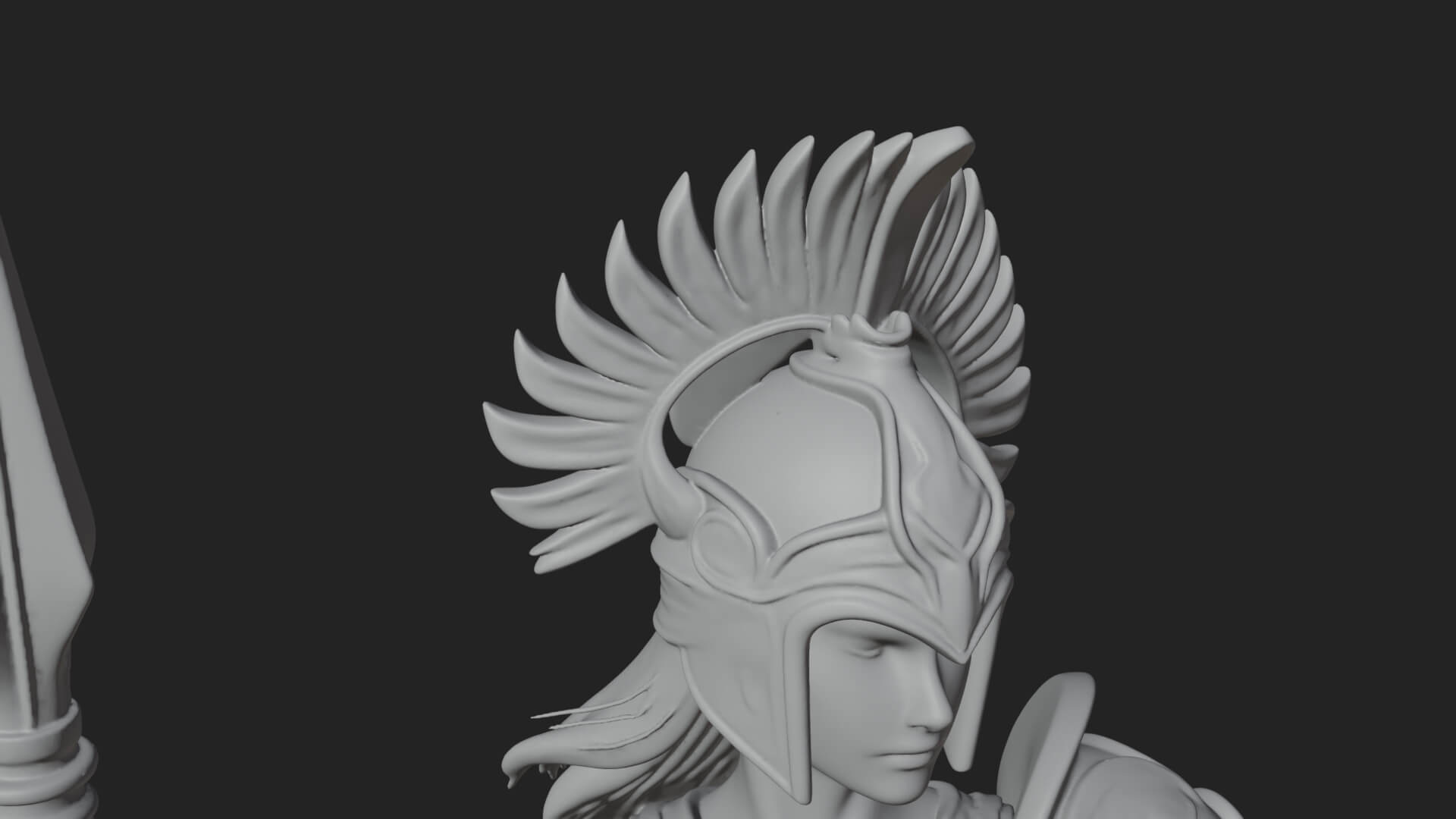 Valkyrie with Spear Statue Design 13 3D Print Model 3D Model
