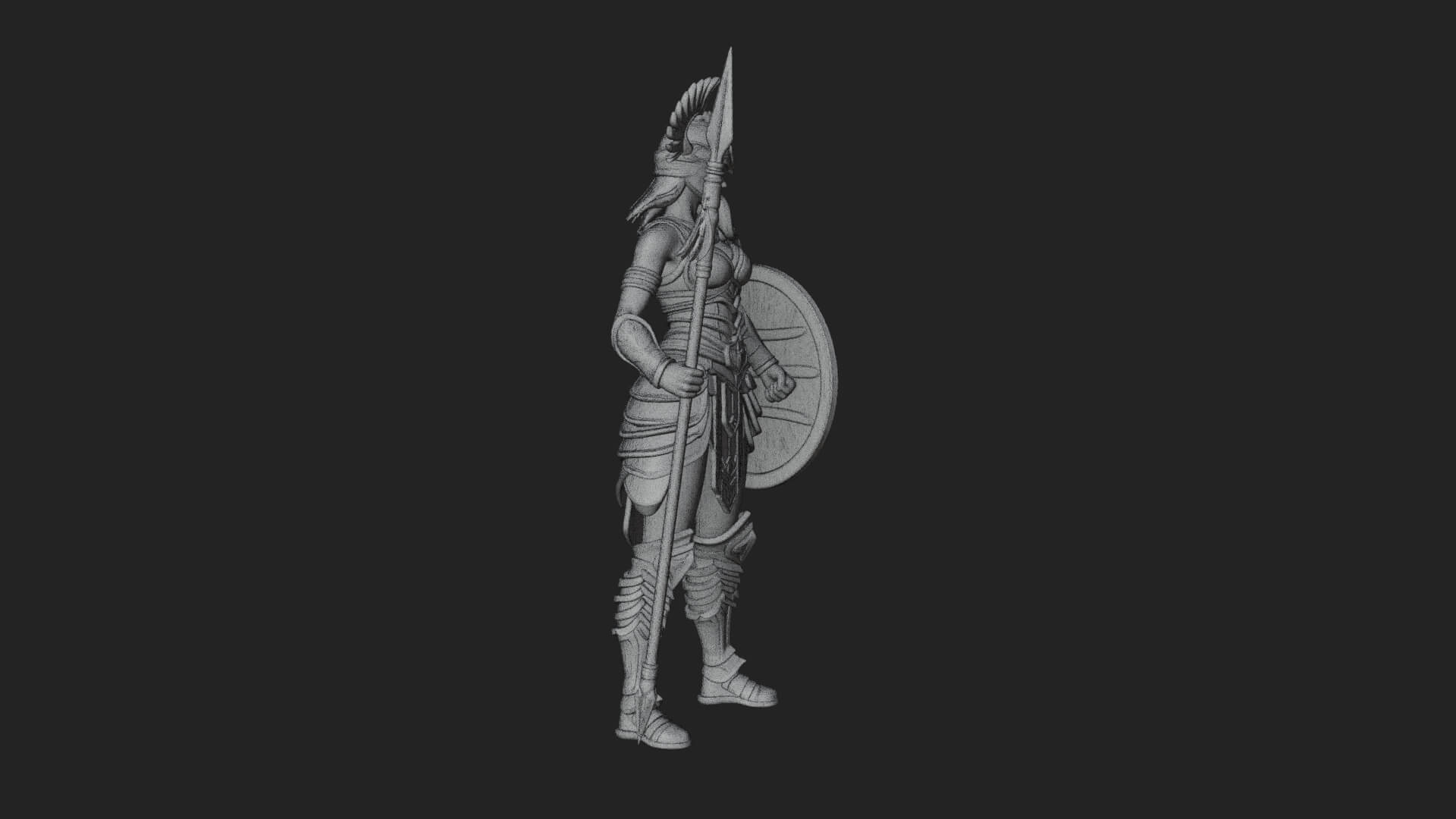Valkyrie with Spear Statue Design 13 3D Print Model 3D Model