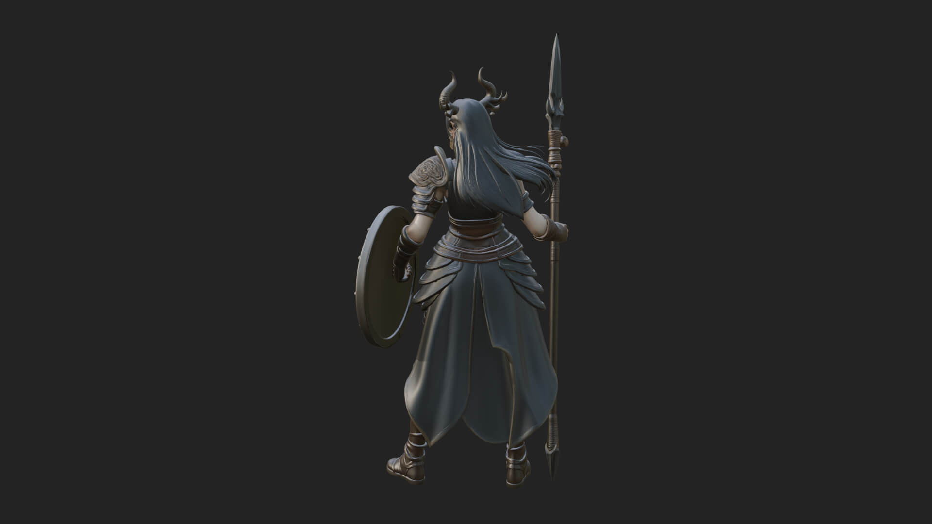 Valkyrie with Spear Statue Design 14 3D Print Model 3D Model