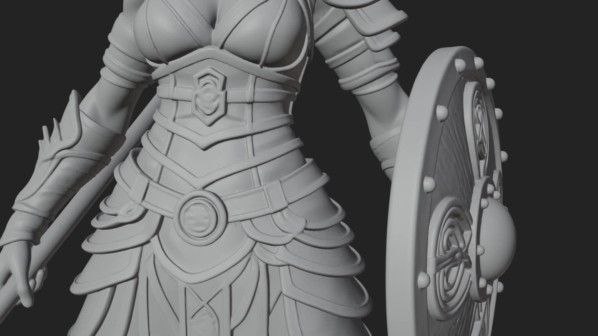 Valkyrie with Spear Statue Design 15 3D Print Model 3D Model