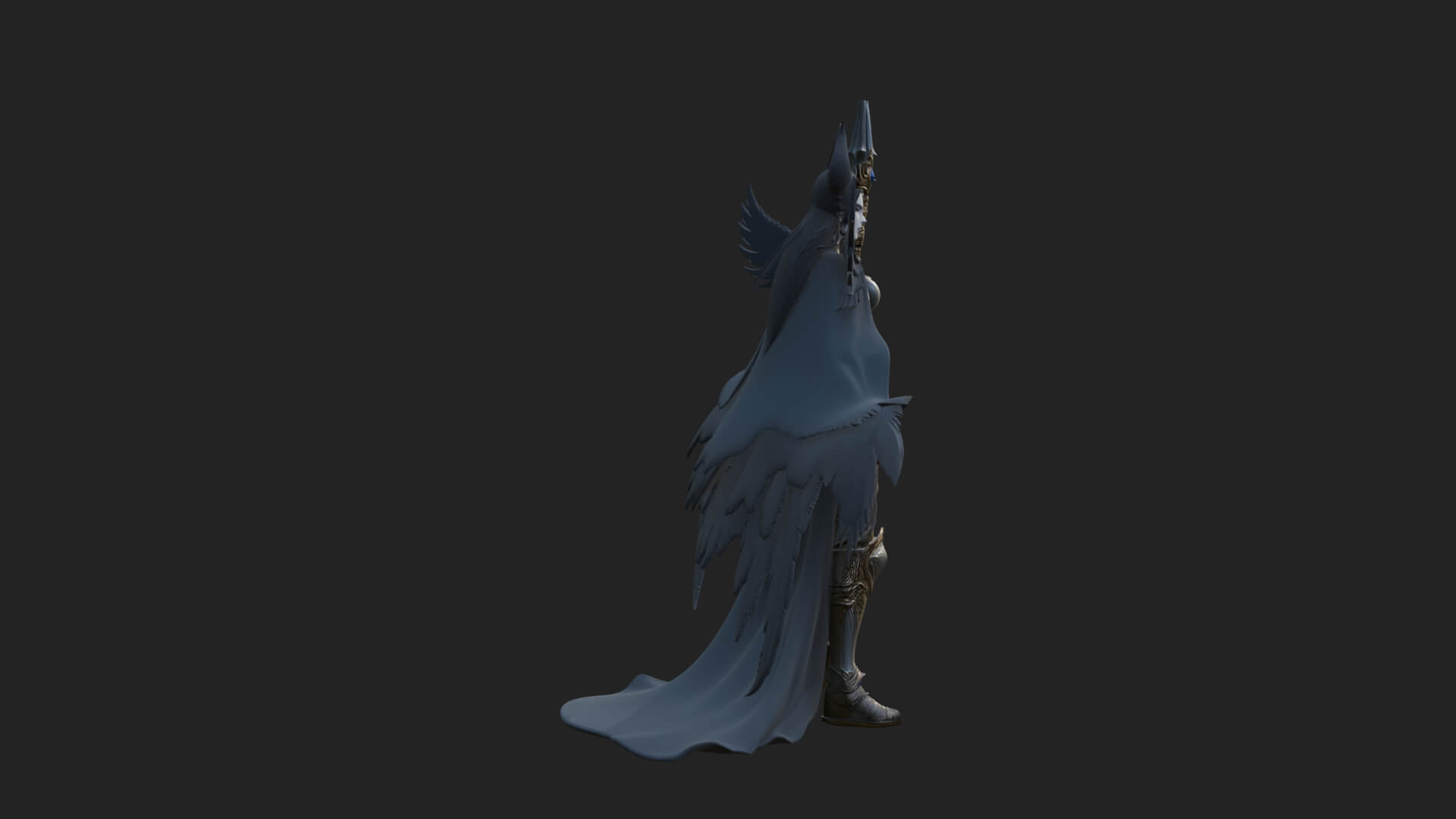 Valkyrie with Spear Statue Design 16 3D Print Model 3D Model