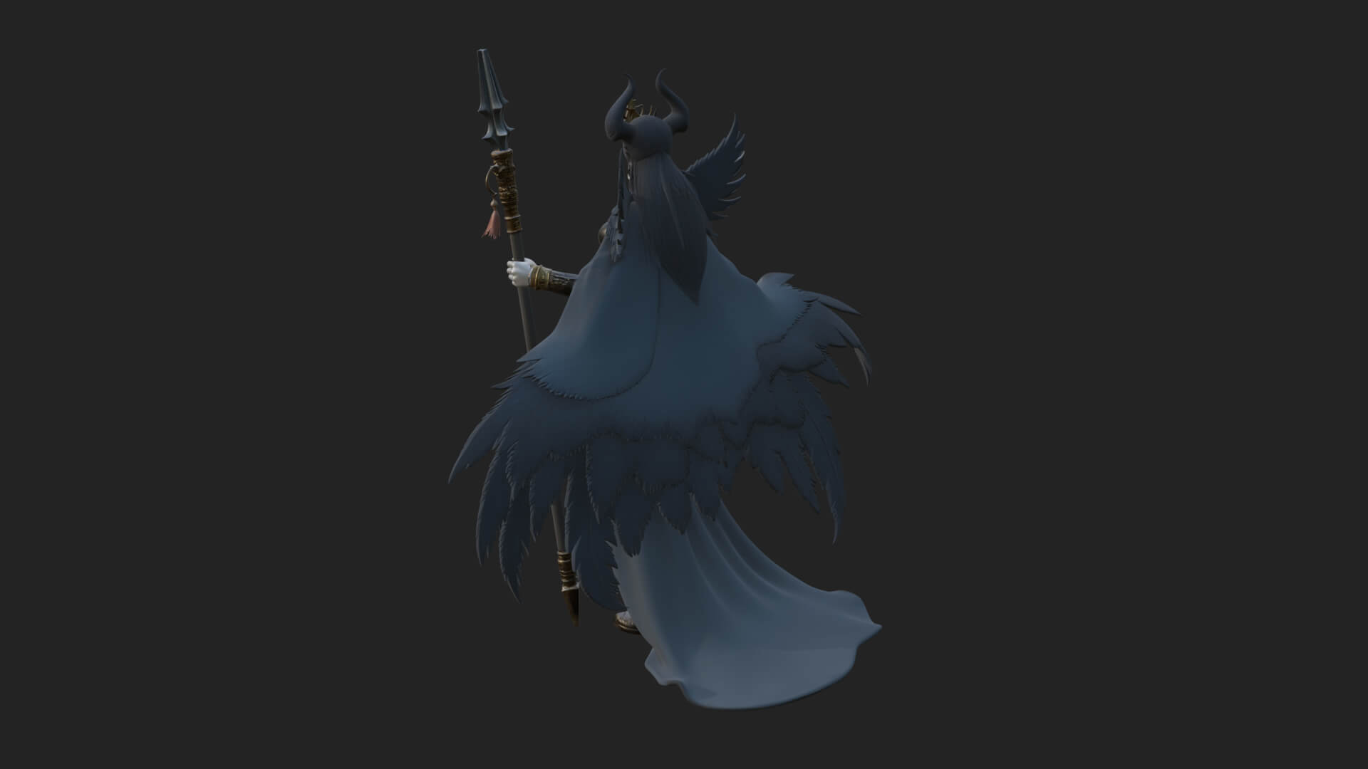 Valkyrie with Spear Statue Design 16 3D Print Model 3D Model