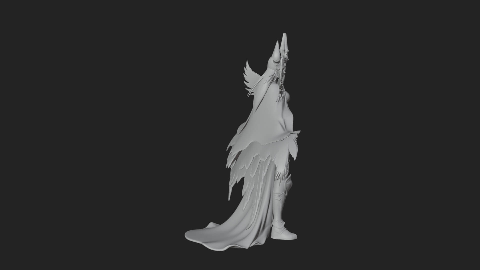 Valkyrie with Spear Statue Design 16 3D Print Model 3D Model
