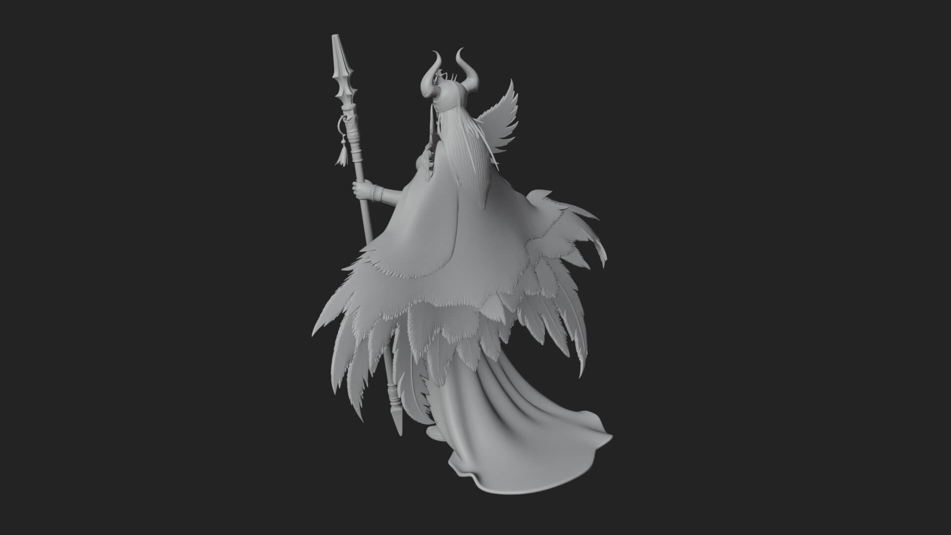 Valkyrie with Spear Statue Design 16 3D Print Model 3D Model
