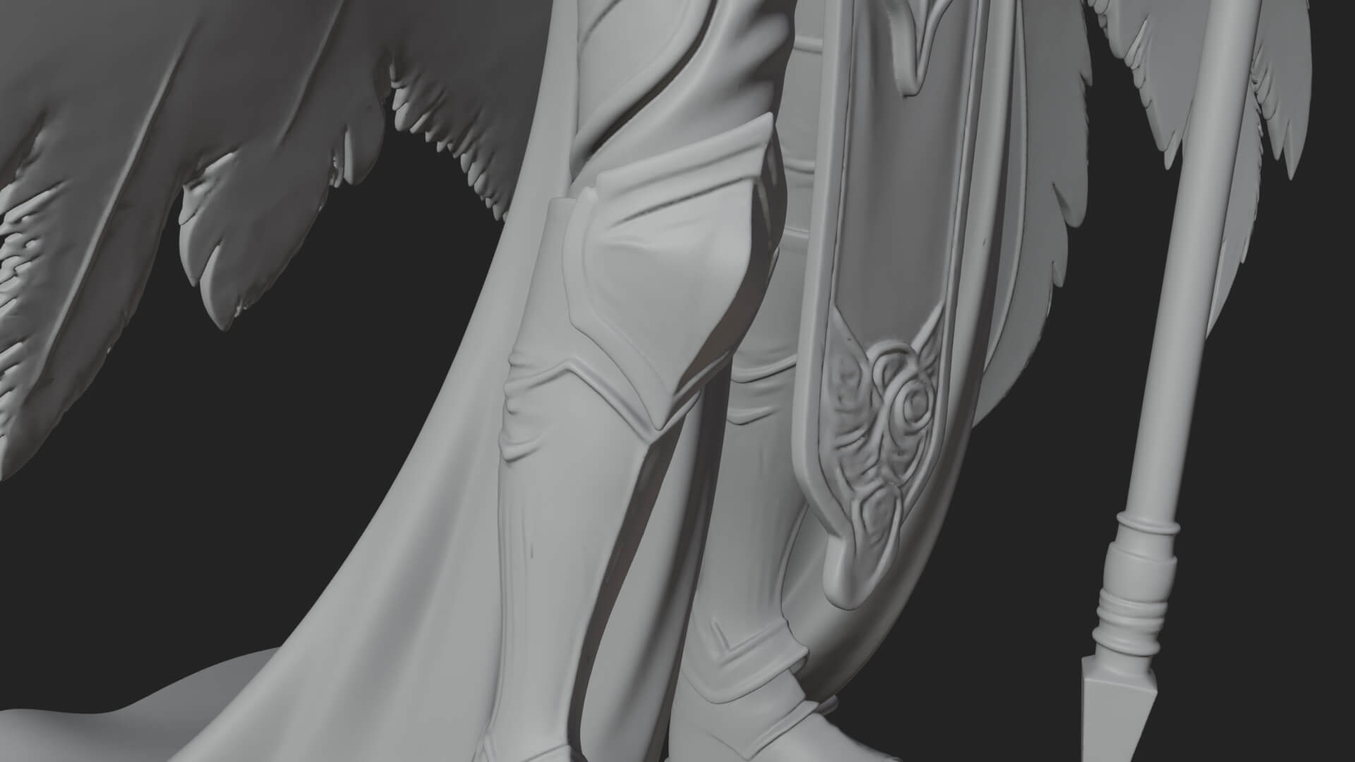 Valkyrie with Spear Statue Design 16 3D Print Model 3D Model