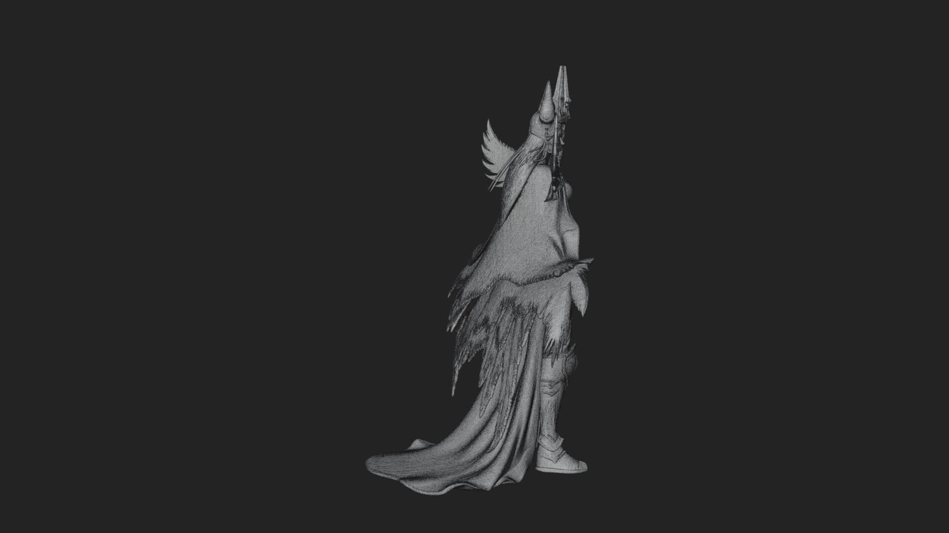 Valkyrie with Spear Statue Design 16 3D Print Model 3D Model