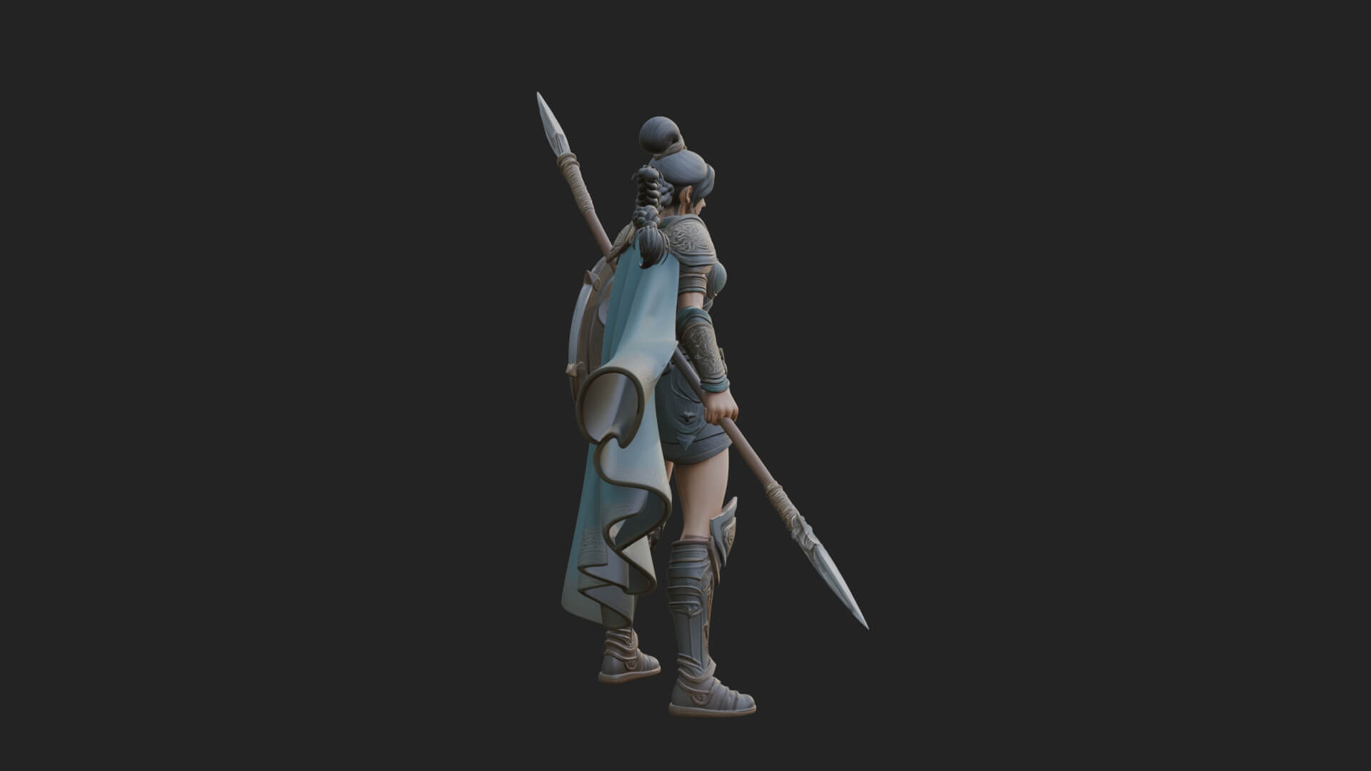 Valkyrie with Spear Statue Design 17 3D Print Model 3D Model