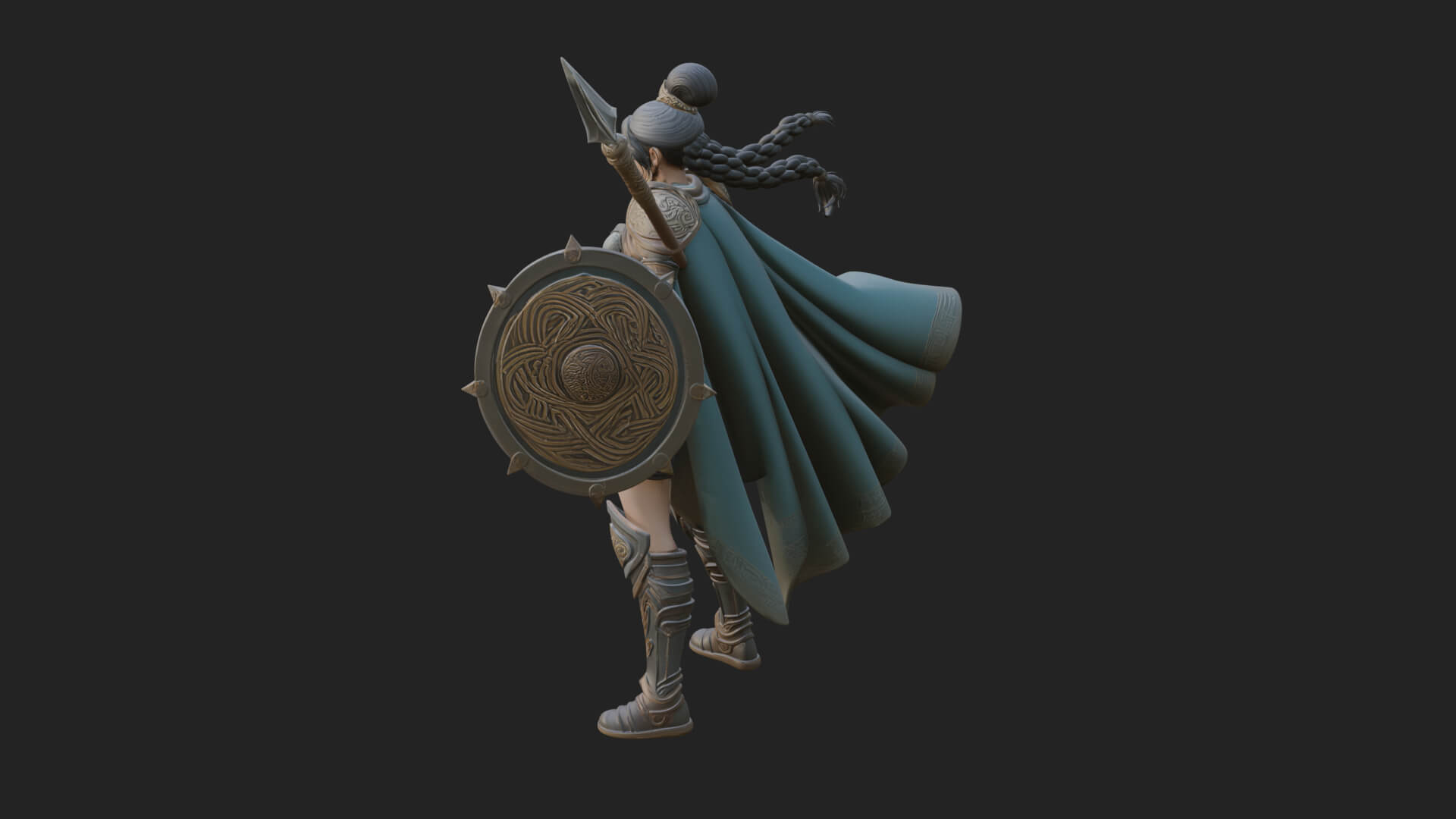 Valkyrie with Spear Statue Design 17 3D Print Model 3D Model